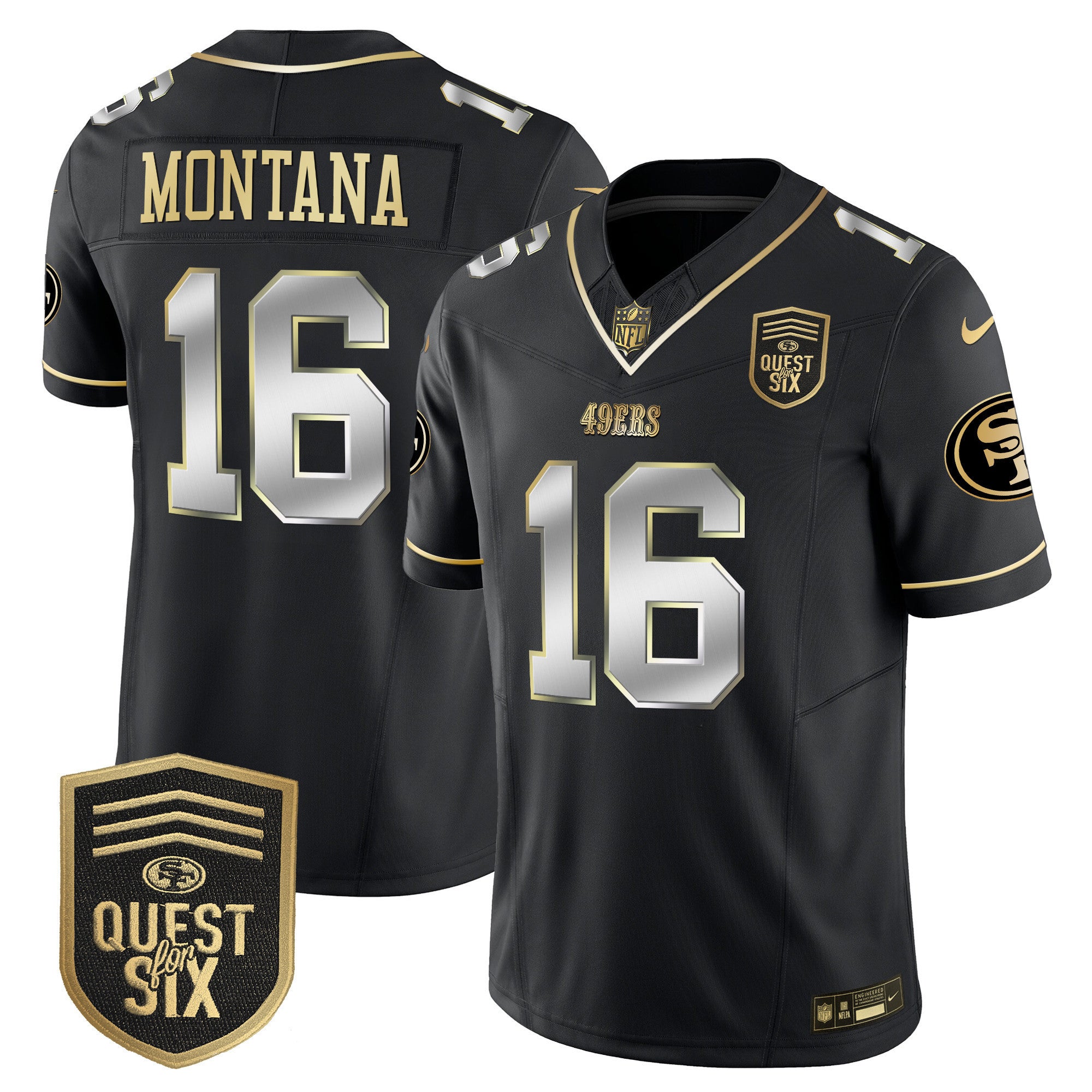 Men's 49ers Quest For Six Patch Vapor Limited Jersey - All Stitched