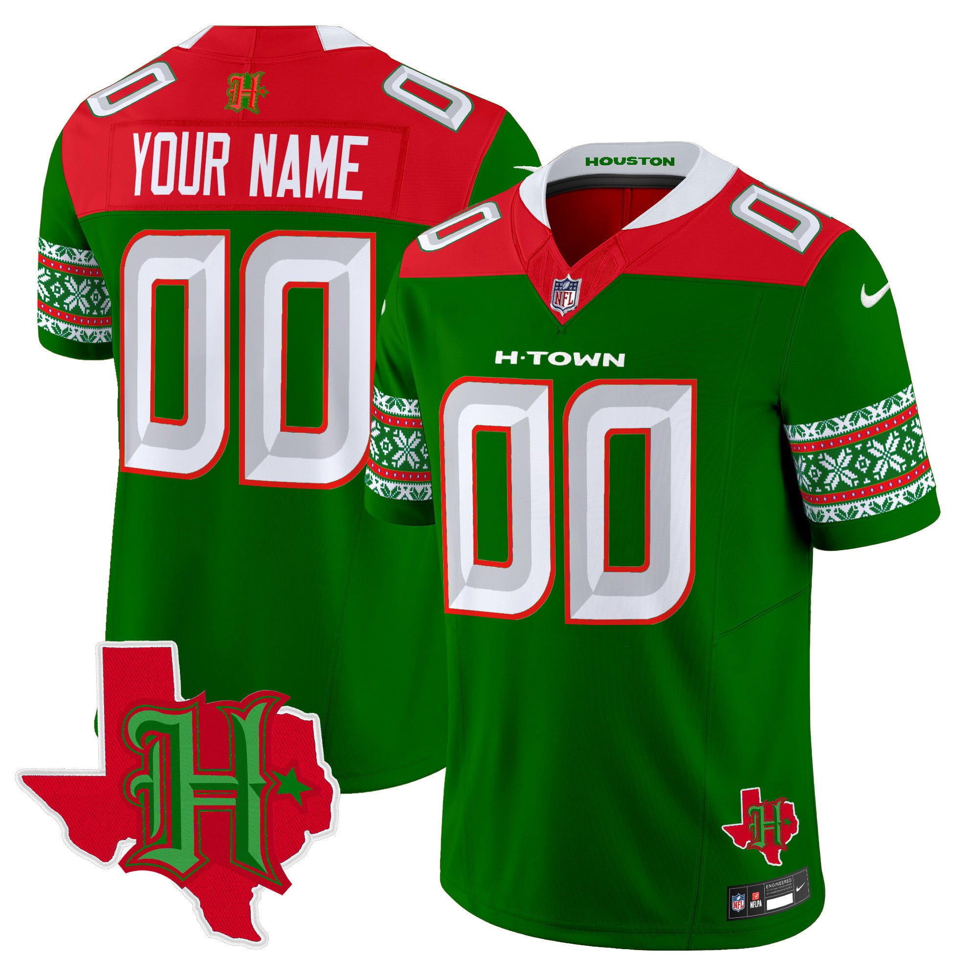 Houston Texans 2024 Christmas Vapor Limited Jersey - All Stitched