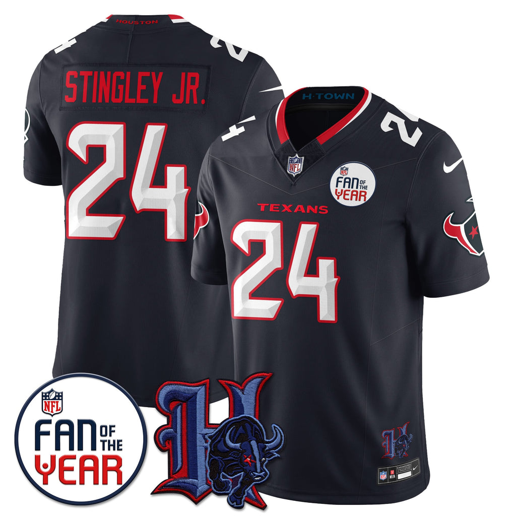Custom Houston Texans "Fan Of The Year" Jersey - All Stitched