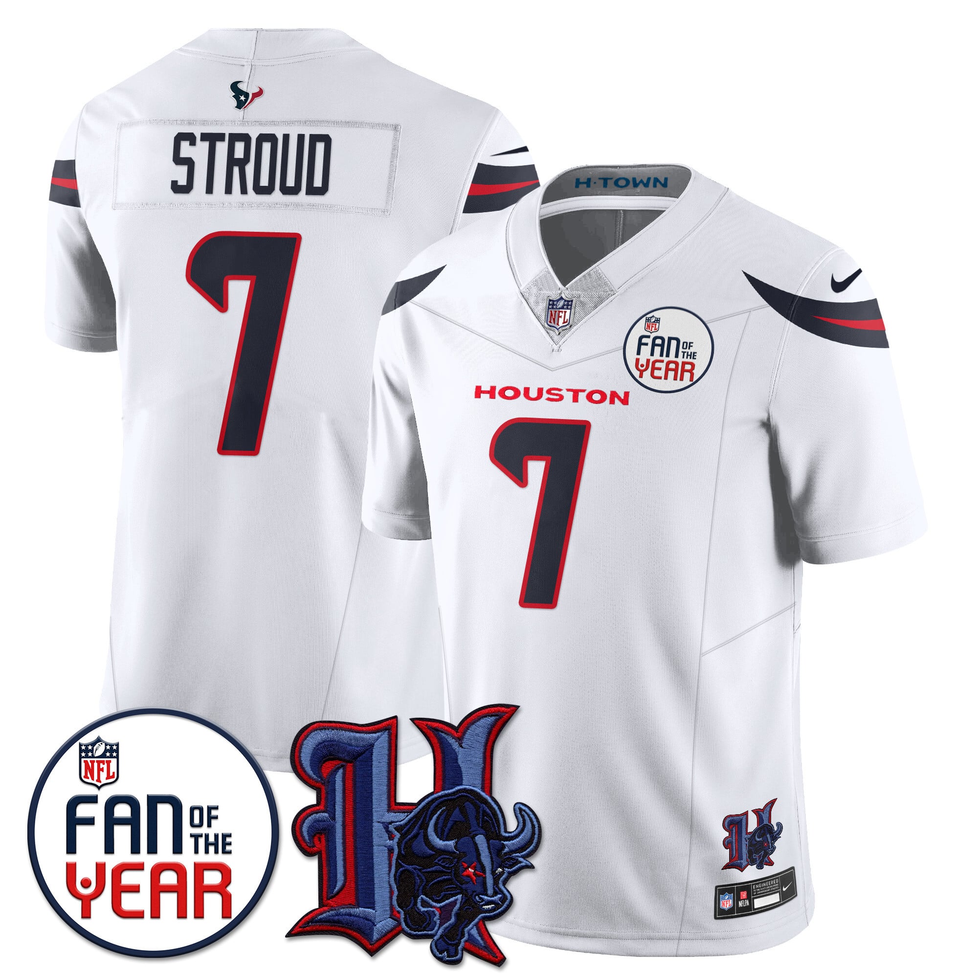 Custom Houston Texans "Fan Of The Year" Jersey - All Stitched