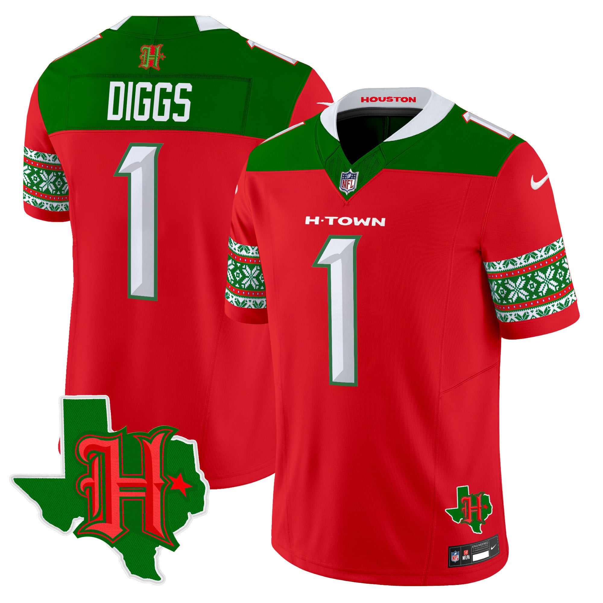 Men's Houston Texans 2024 Christmas Vapor Limited Jersey - All Stitched