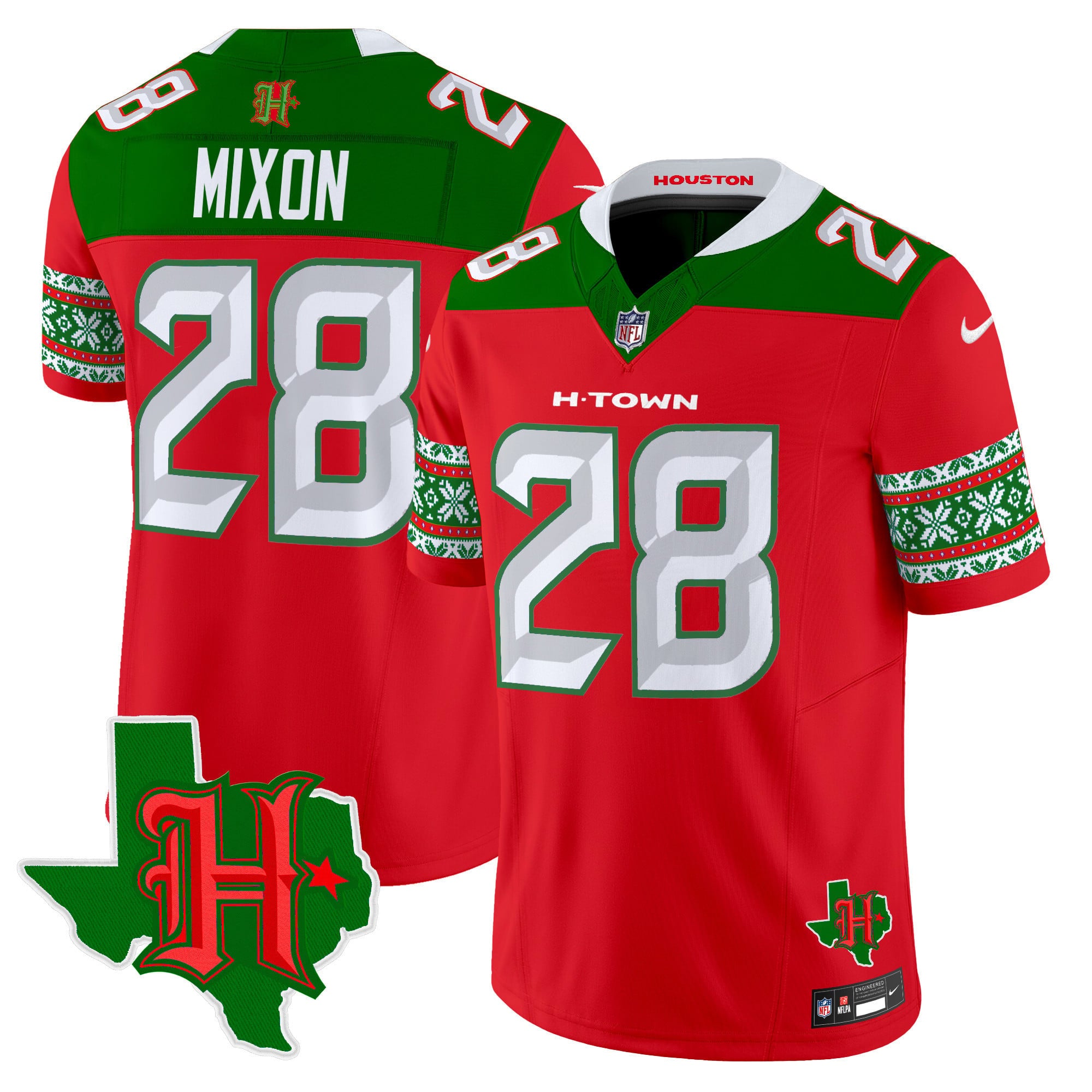 Men's Houston Texans 2024 Christmas Vapor Limited Jersey - All Stitched