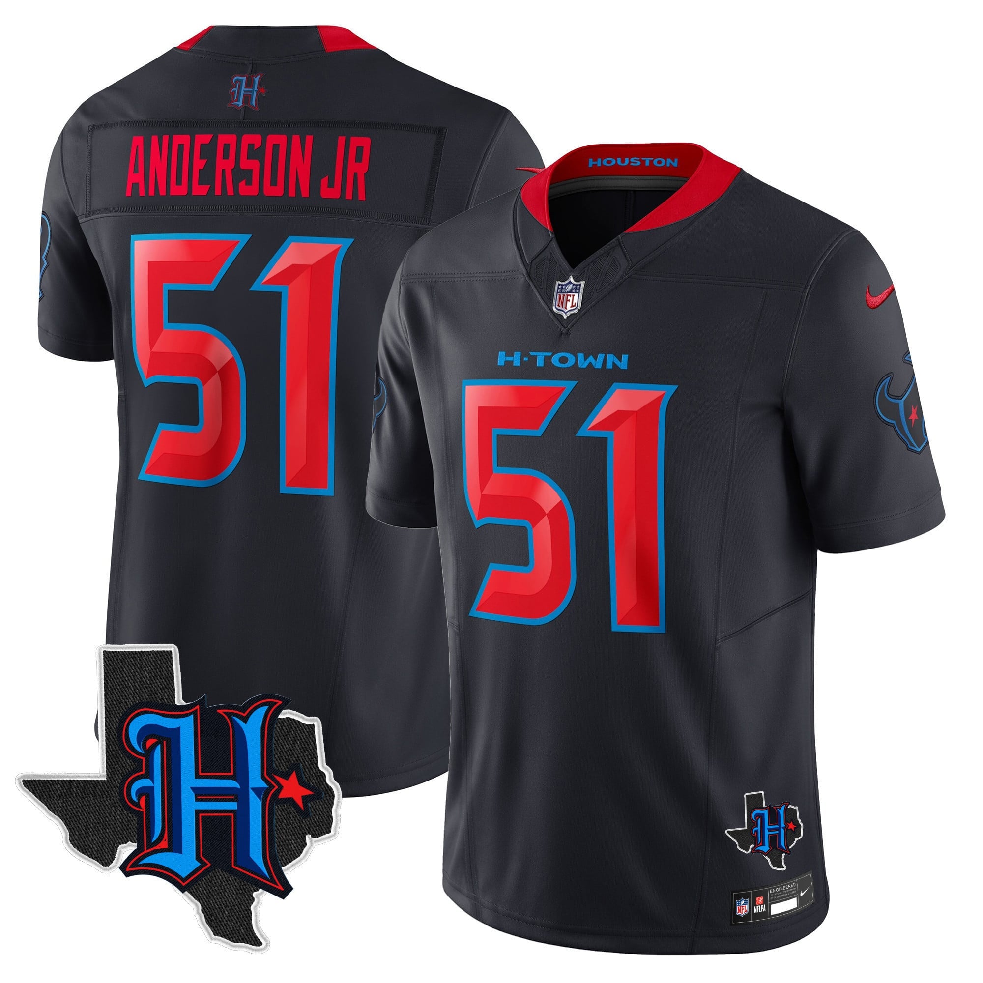 Men's Houston Texans 2025 Texas Patch Vapor Limited Jersey - All Stitched