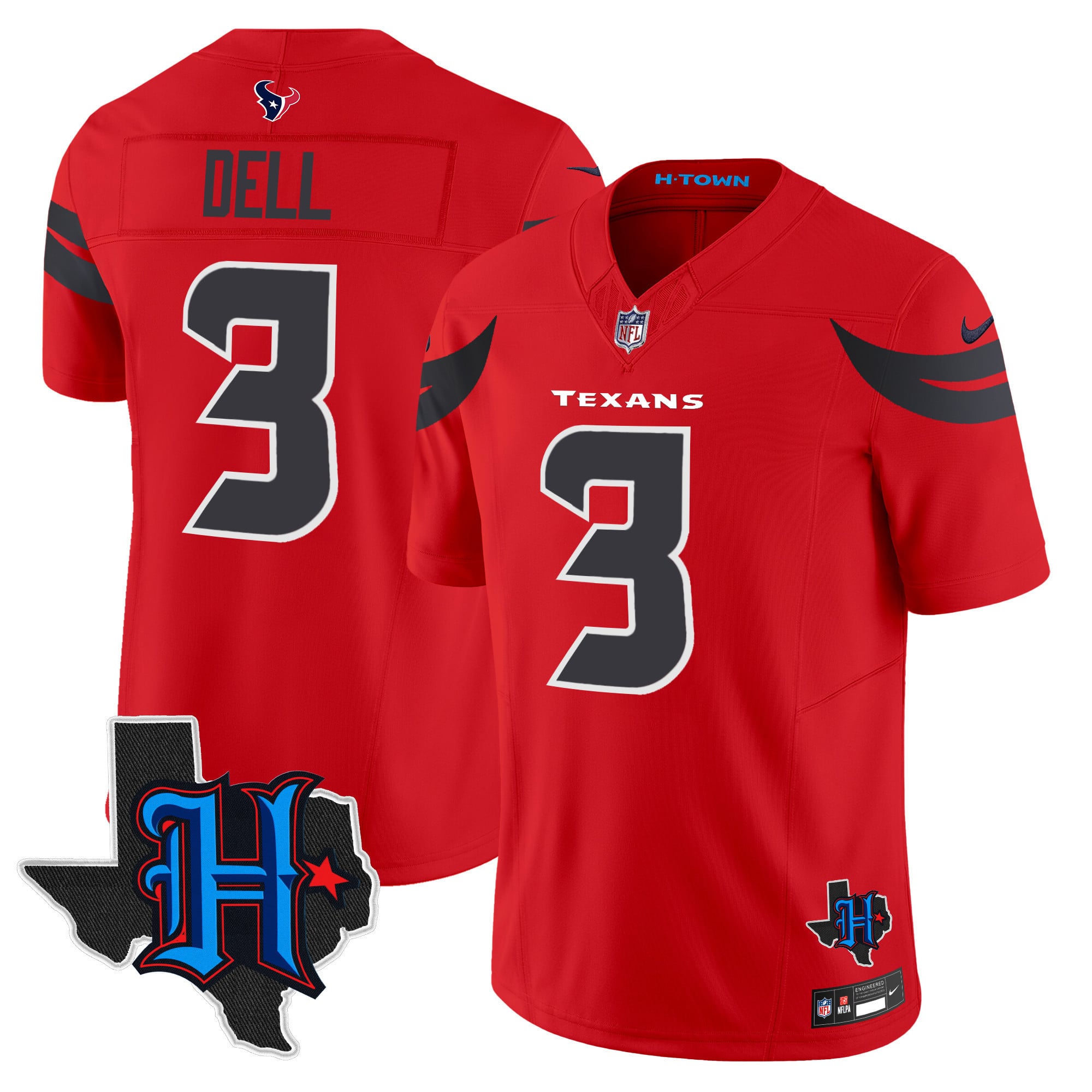 Men's Houston Texans 2025 Texas Patch Vapor Limited Jersey - All Stitched