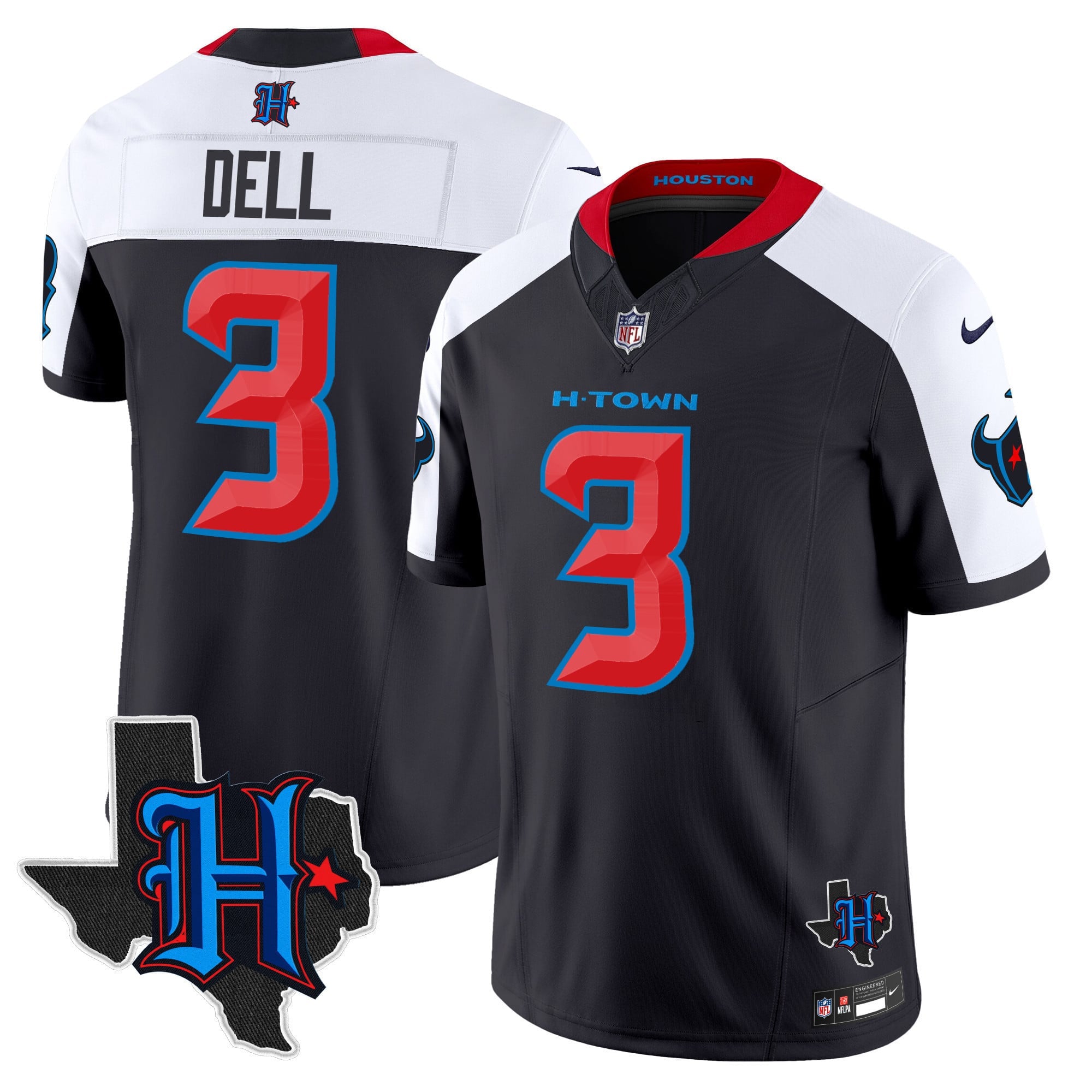 Men's Houston Texans 2025 Texas Patch Vapor Limited Jersey - All Stitched