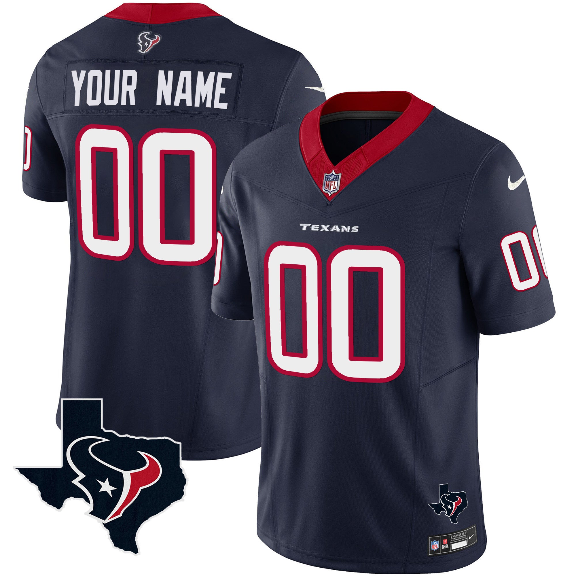 Houston Texans Vapor Limited Custom Jersey - All Stitched