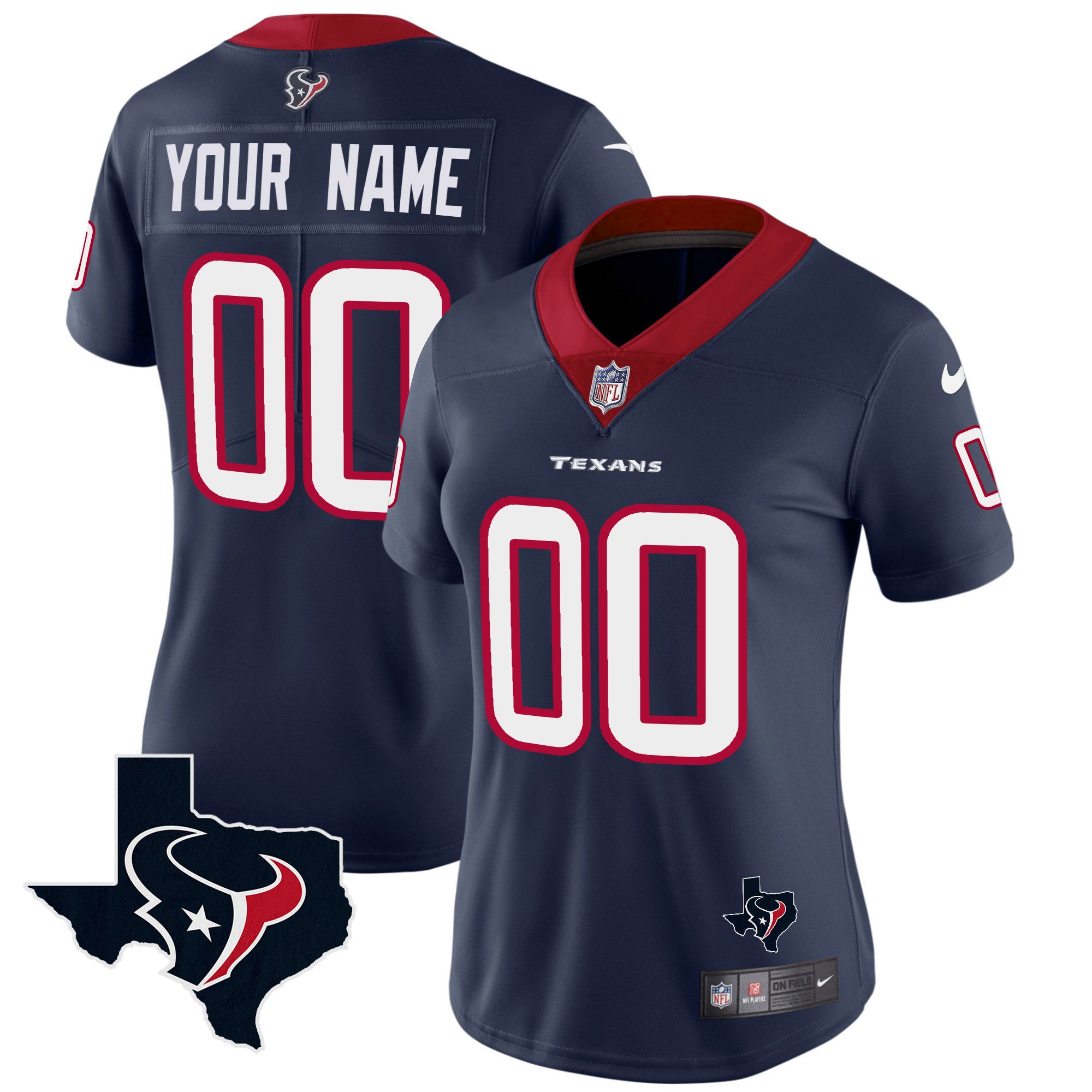 Houston Texans Vapor Limited Custom Jersey - All Stitched