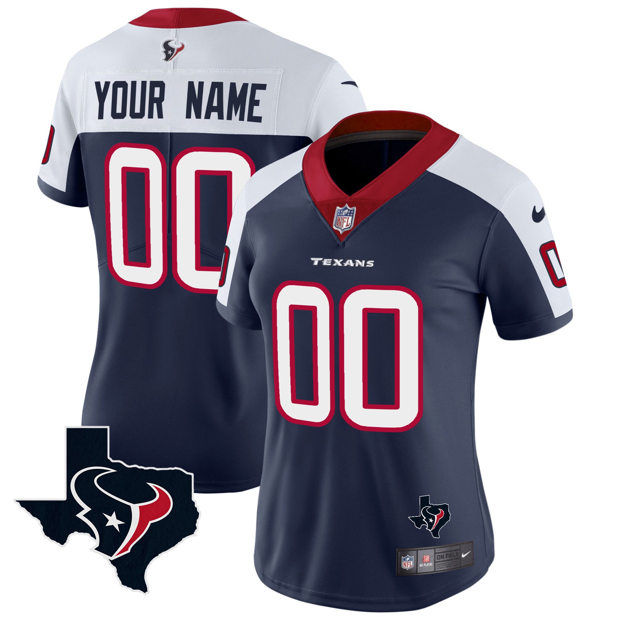 Houston Texans Vapor Limited Custom V8 Jersey - All Stitched