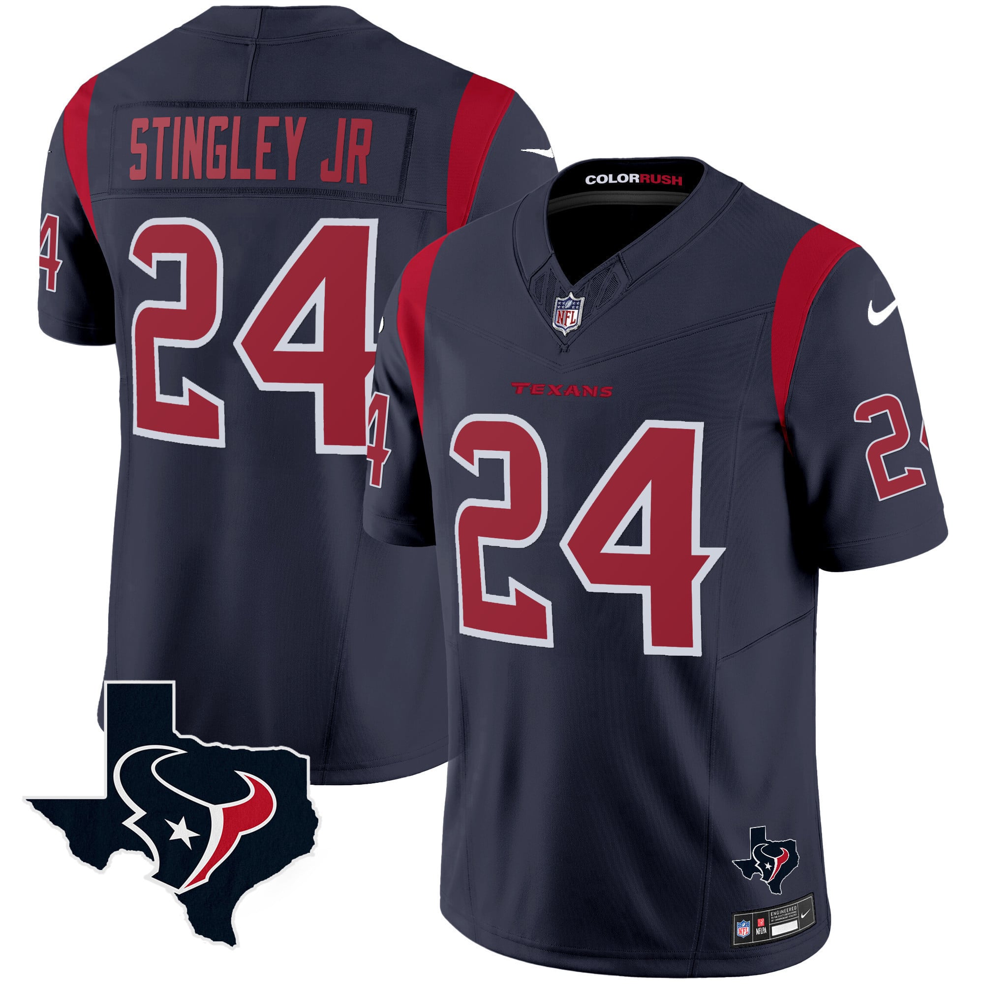 Men's Houston Texans Color Rush Legend Vapor Jersey V2 - All Stitched