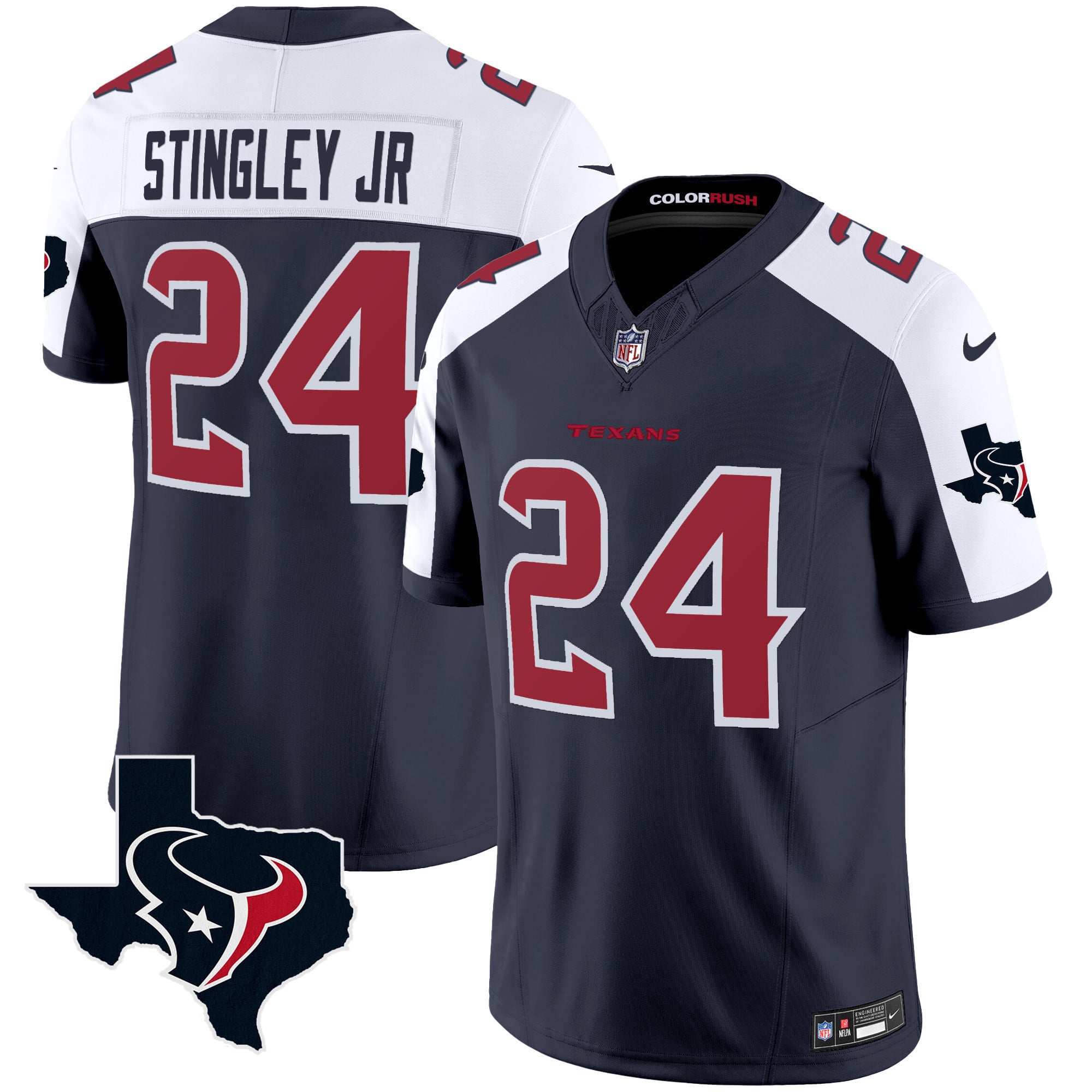 Men's Houston Texans Color Rush Legend Vapor Jersey V2 - All Stitched