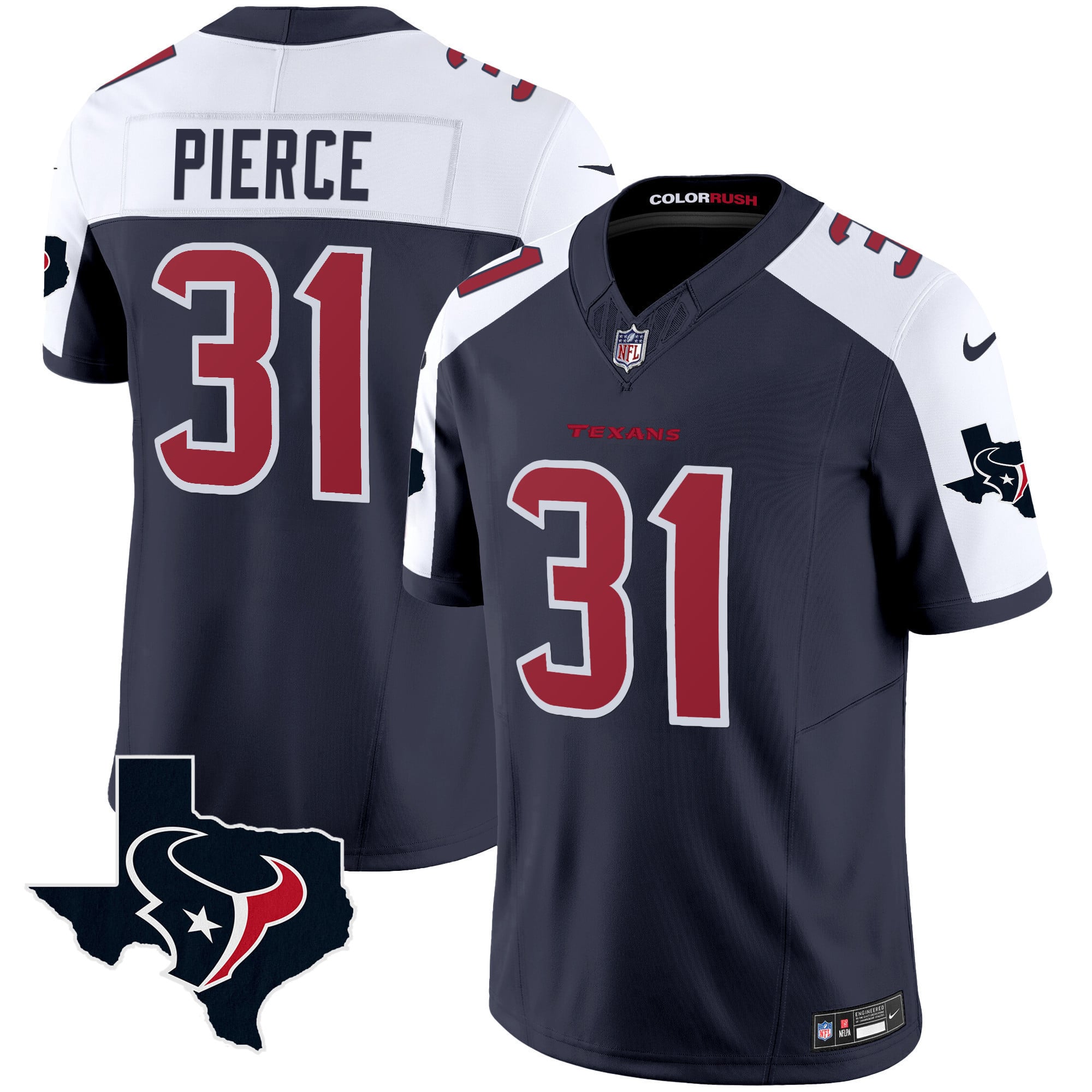 Men's Houston Texans Color Rush Legend Vapor Jersey V2 - All Stitched