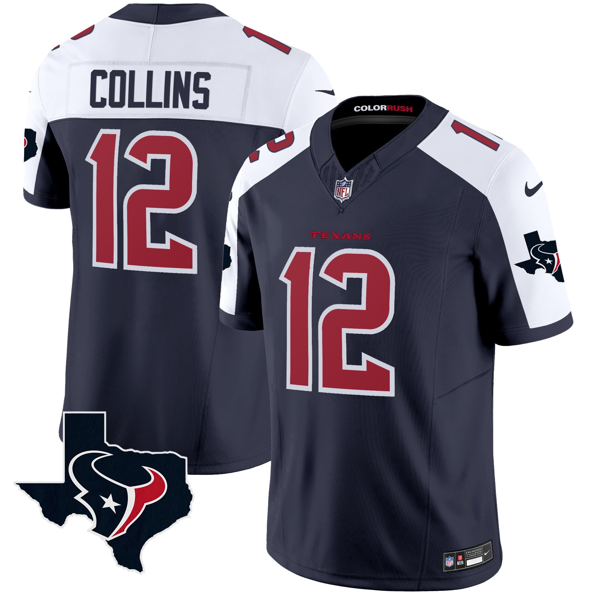 Men's Houston Texans Color Rush Legend Vapor Jersey V2 - All Stitched