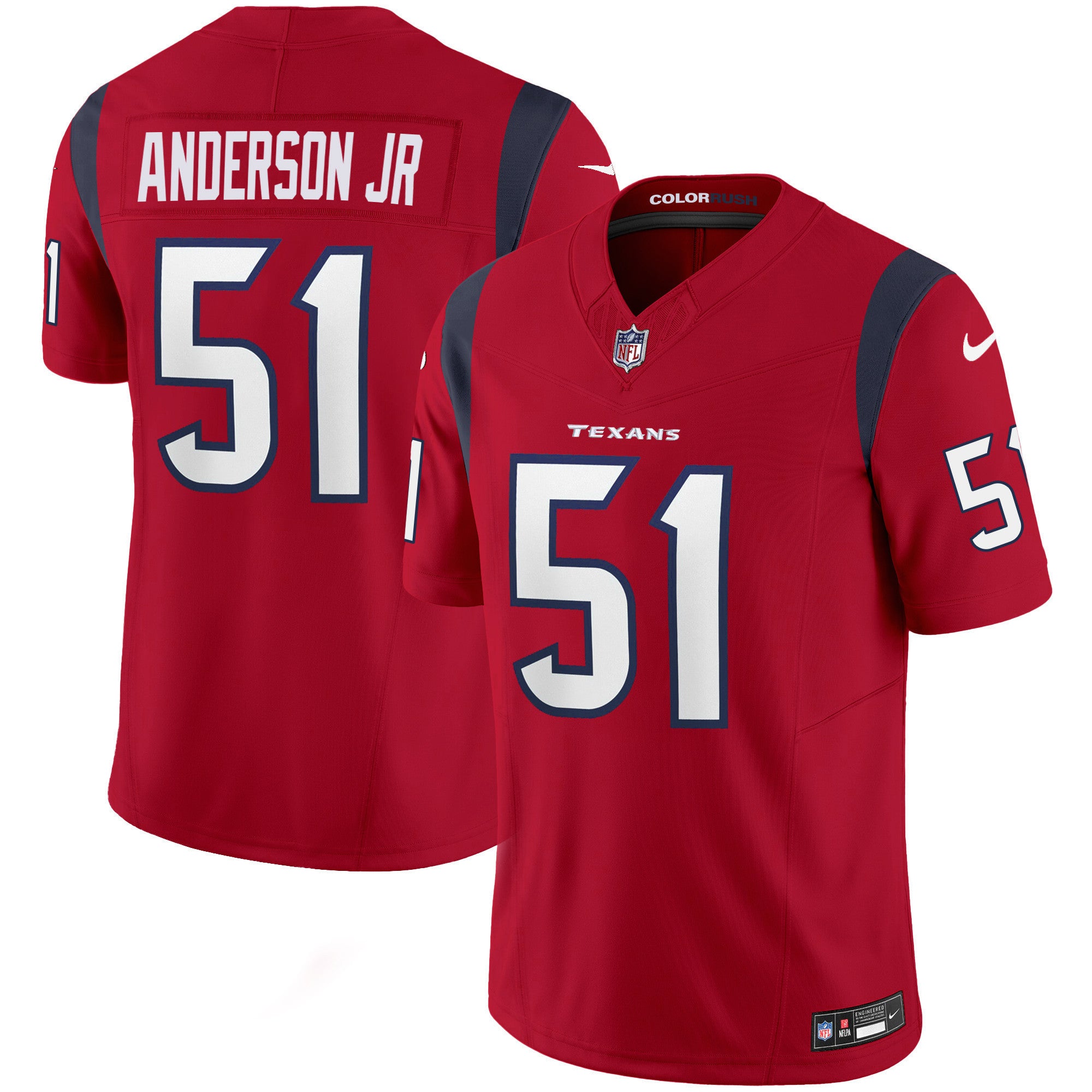 Men's Houston Texans Color Rush Legend Vapor Jersey - All Stitched