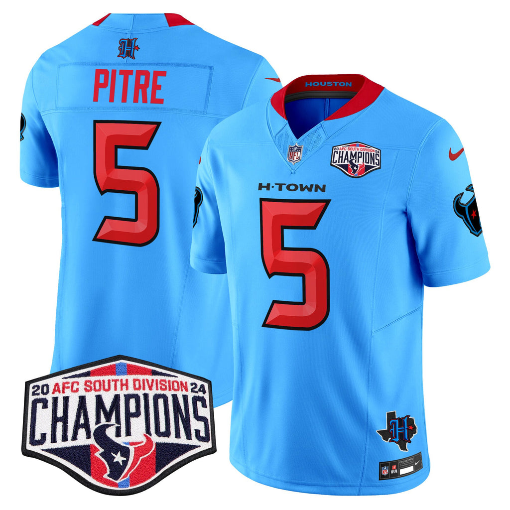 Men's Houston Texans 2024 AFC South Division Champions Patch Vapor Limited Jersey - All Stitched