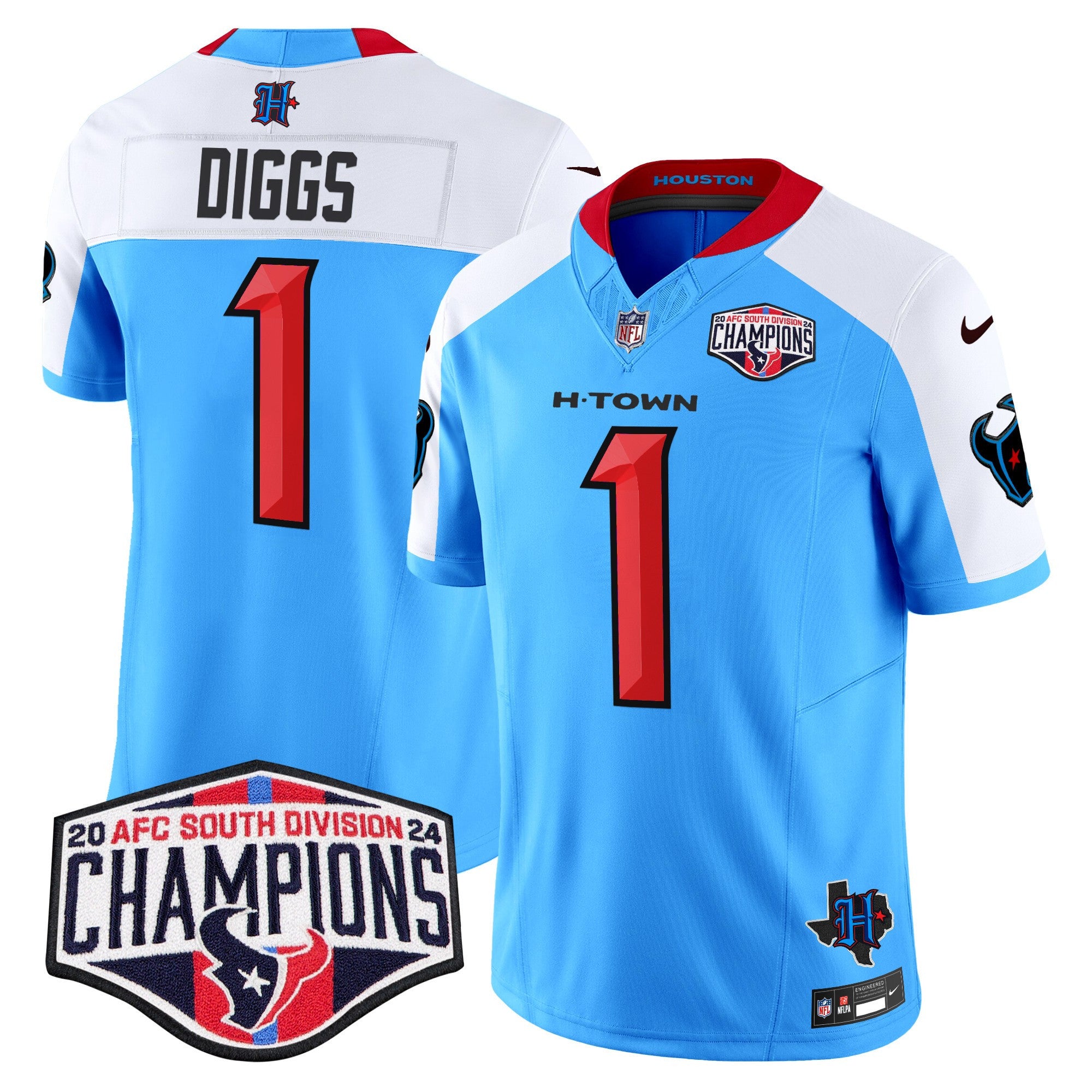 Men's Houston Texans 2024 AFC South Division Champions Patch Vapor Limited Jersey - All Stitched