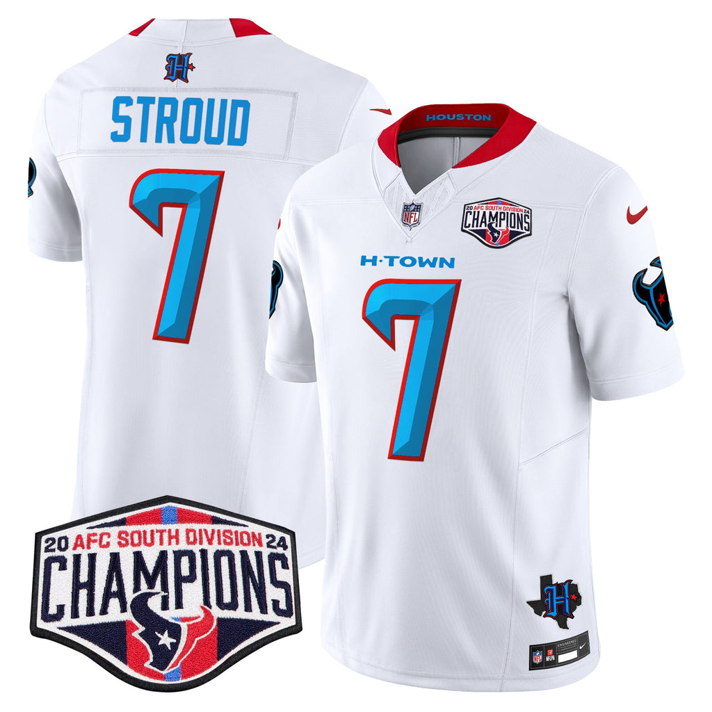 Men's Houston Texans 2024 AFC South Division Champions Patch Vapor Limited Jersey - All Stitched