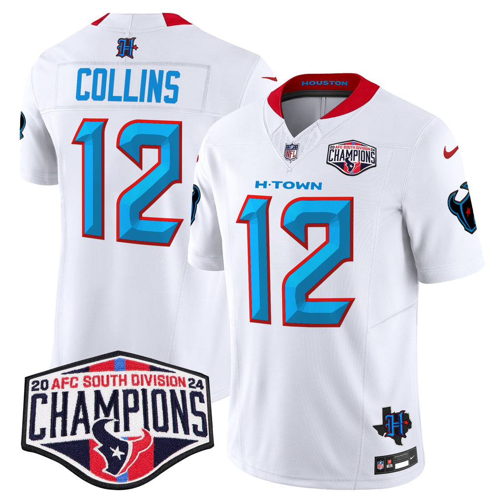Men's Houston Texans 2024 AFC South Division Champions Patch Vapor Limited Jersey - All Stitched