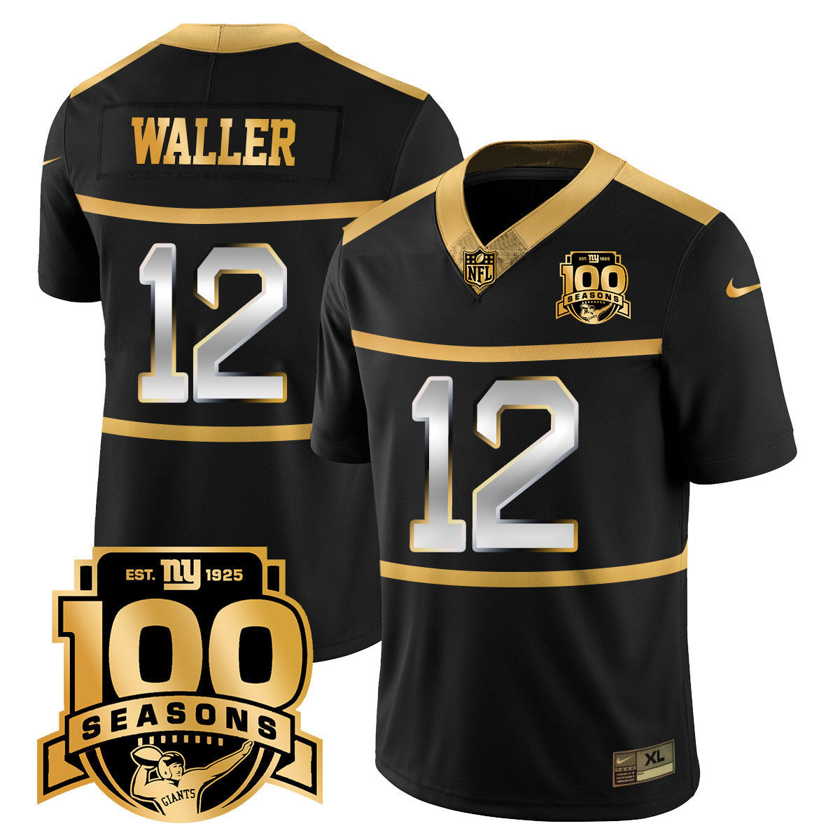 Men's New York Giants "Century Red' 100TH Season Commemorative Jersey TLA - All Stitched