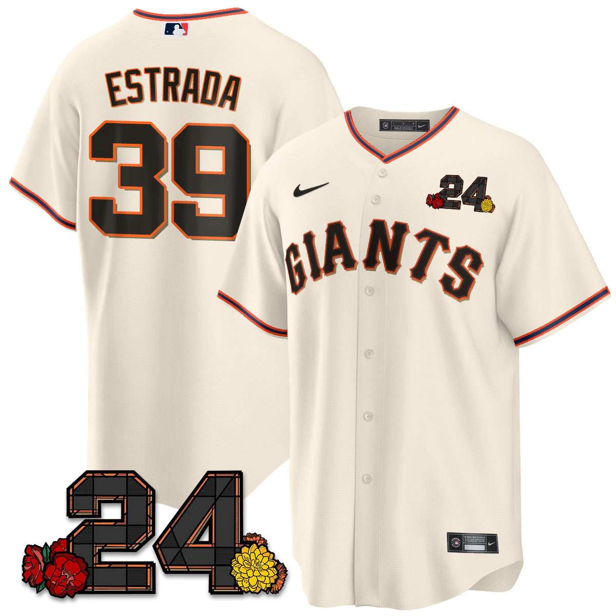 Men's San Francisco Giants 2024 Vapor Premier Limited Jersey - Willie Mays Patch