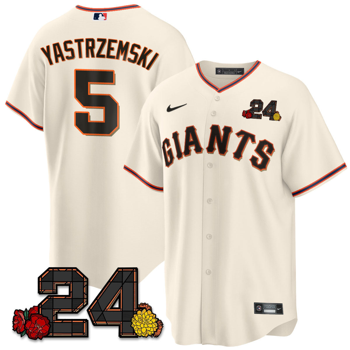 Men's San Francisco Giants 2024 Vapor Premier Limited Jersey - Willie Mays Patch