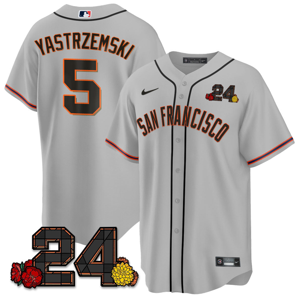 Men's San Francisco Giants 2024 Vapor Premier Limited Jersey - Willie Mays Patch