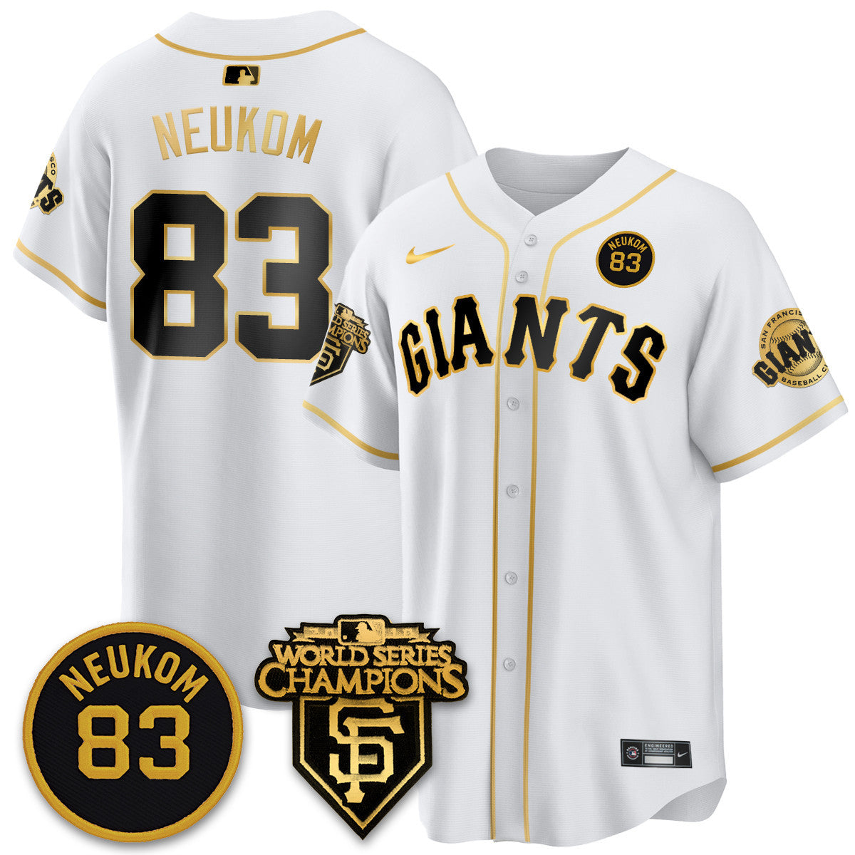 Women's Giants Bill Neukom Memories Jersey - 2010 World Series Champions - All Stitched