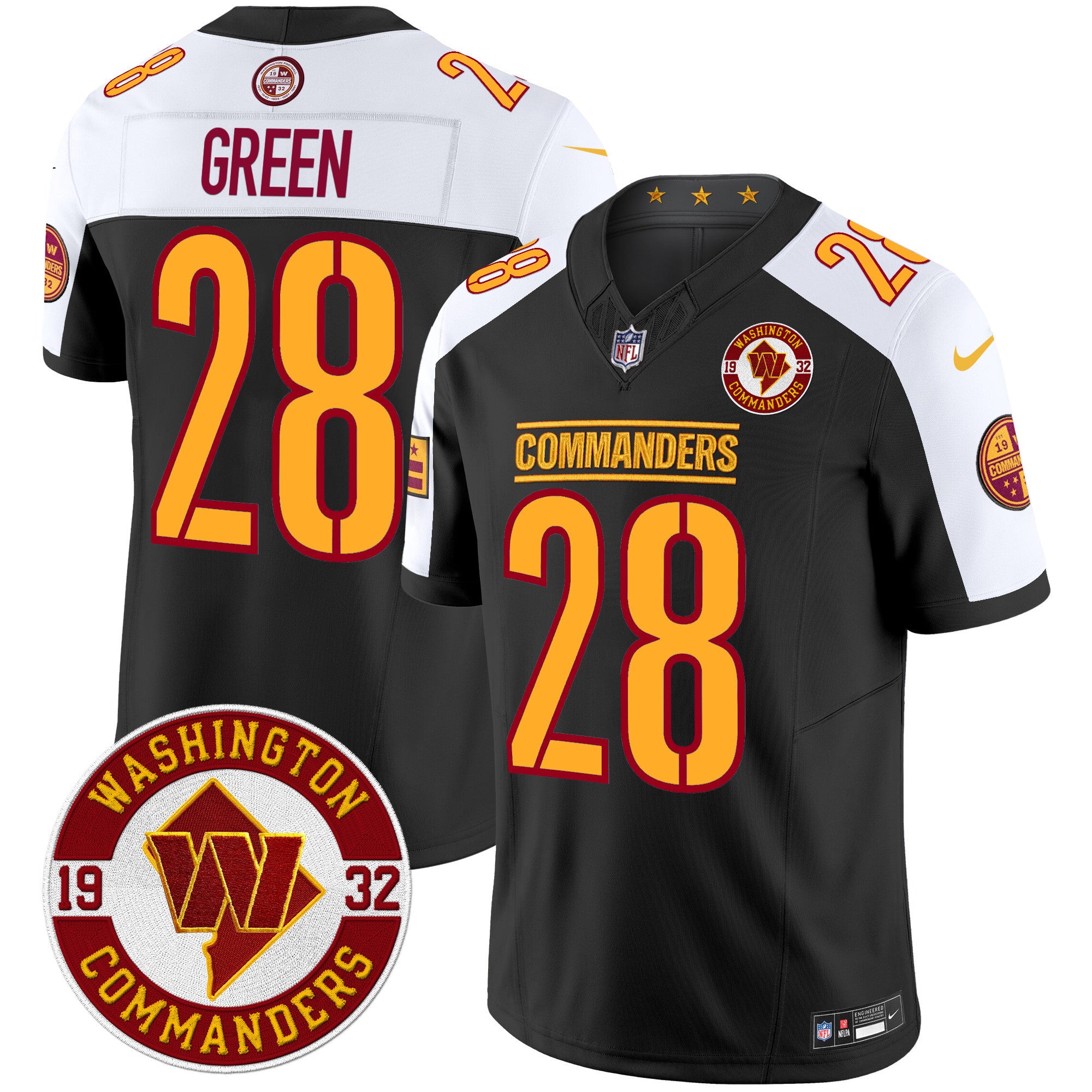 Men's Washington Commanders 2024 Vapor Limited Jersey - Est. 1932 Patch - All Stitched