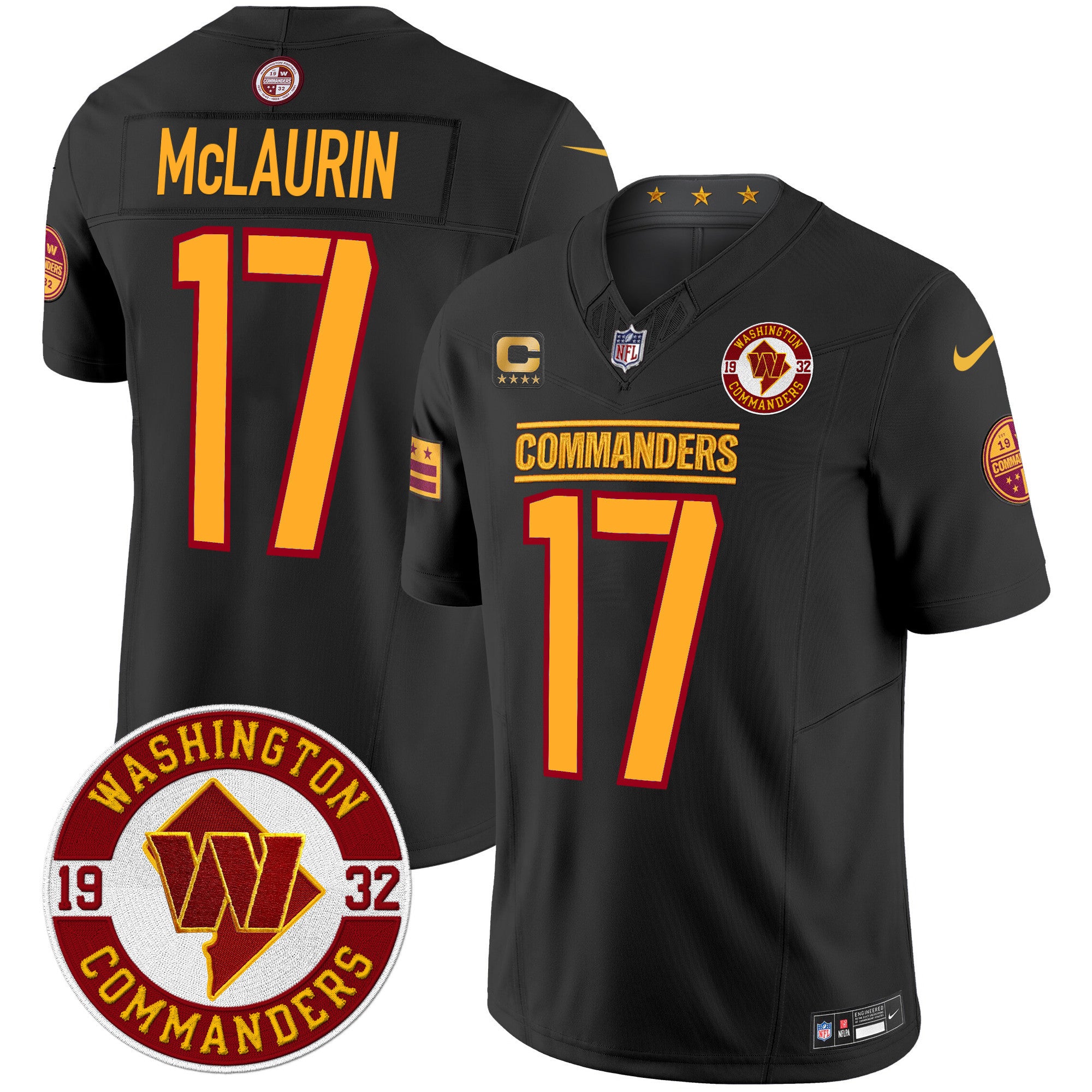 Men's Washington Commanders 2024 Vapor Limited Jersey - Est. 1932 Patch - All Stitched