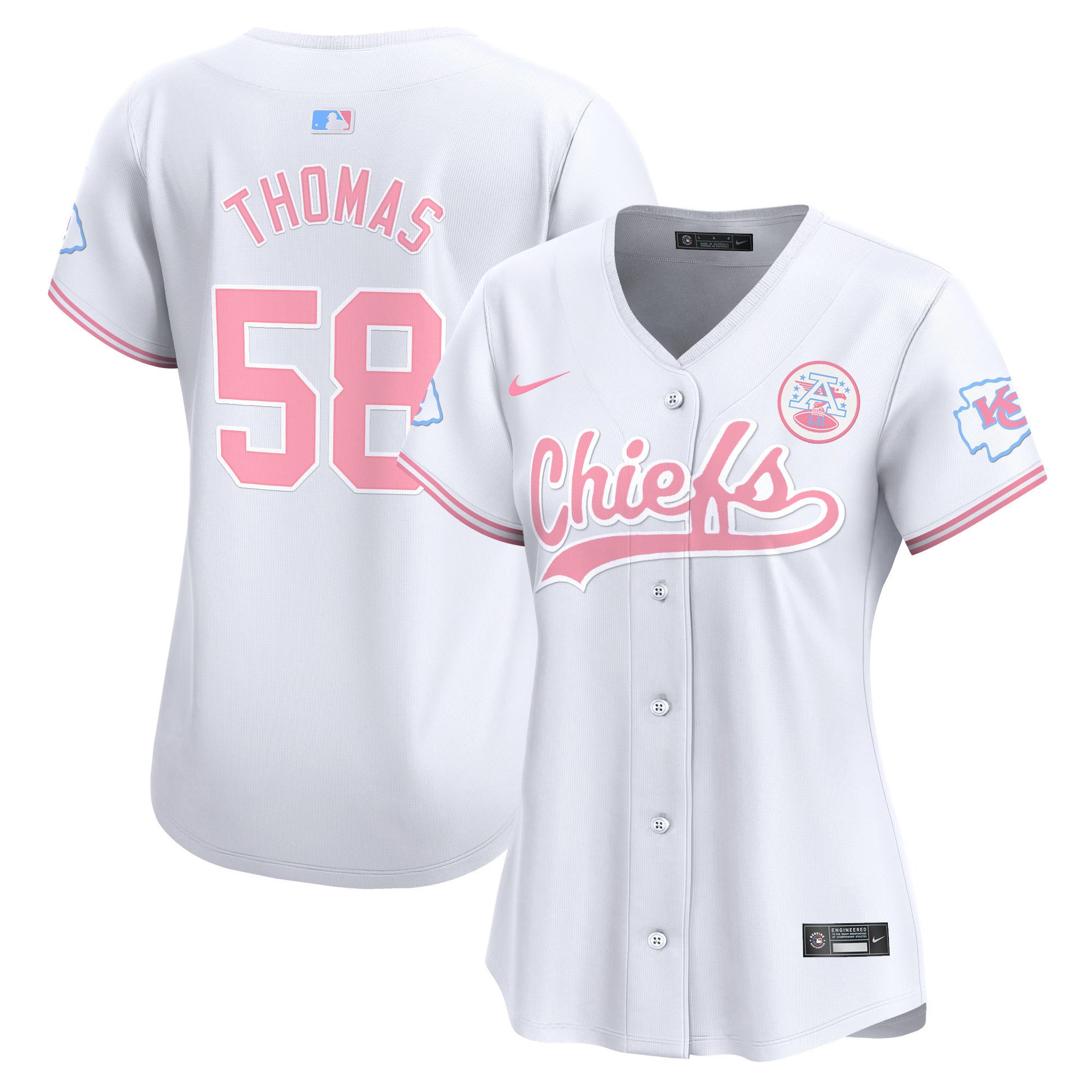 Women's Chiefs Bubblegum Pink Vapor Premier Limited Jersey - All Stitched