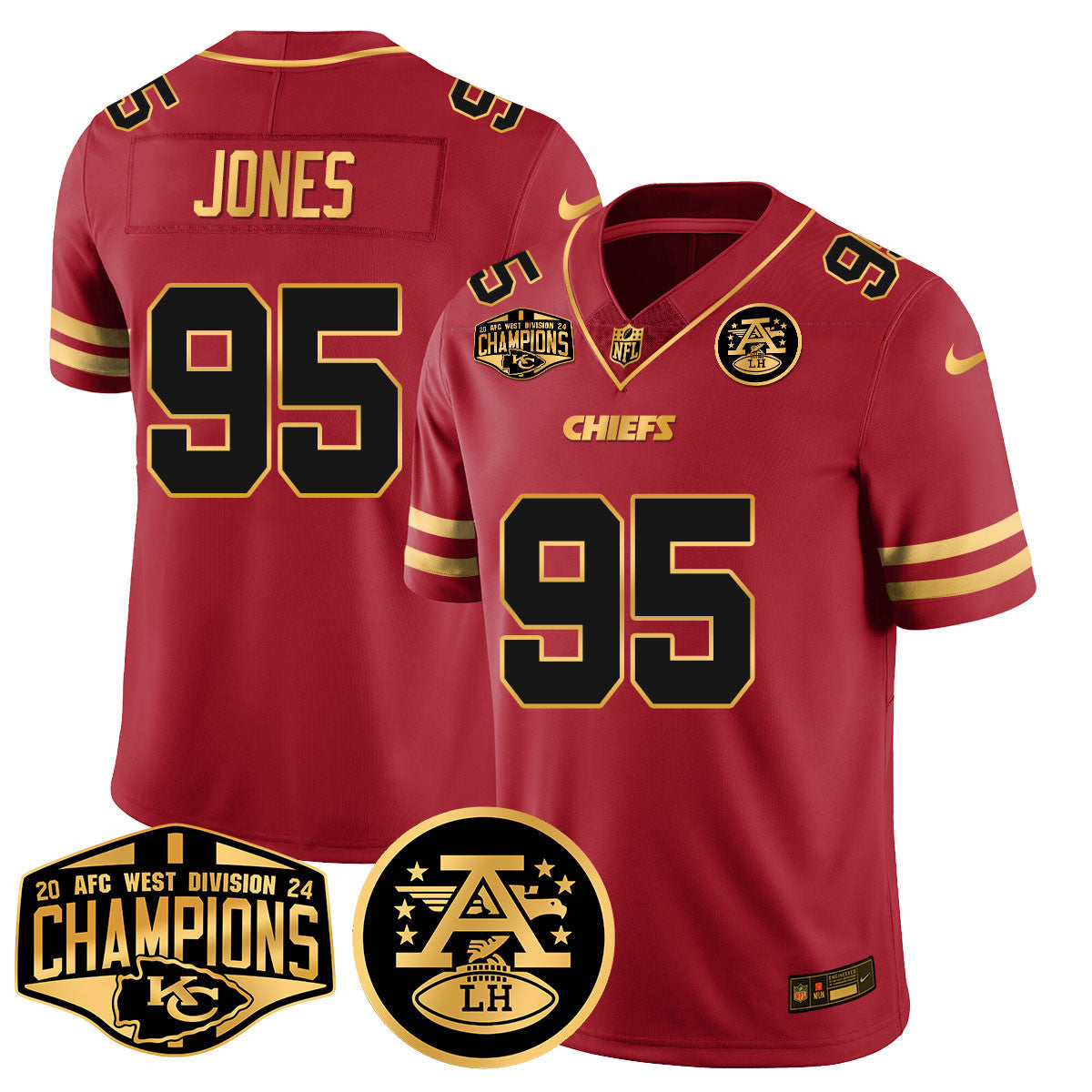 Men's Chiefs 2024 AFC West Champs Jersey - All Stitched