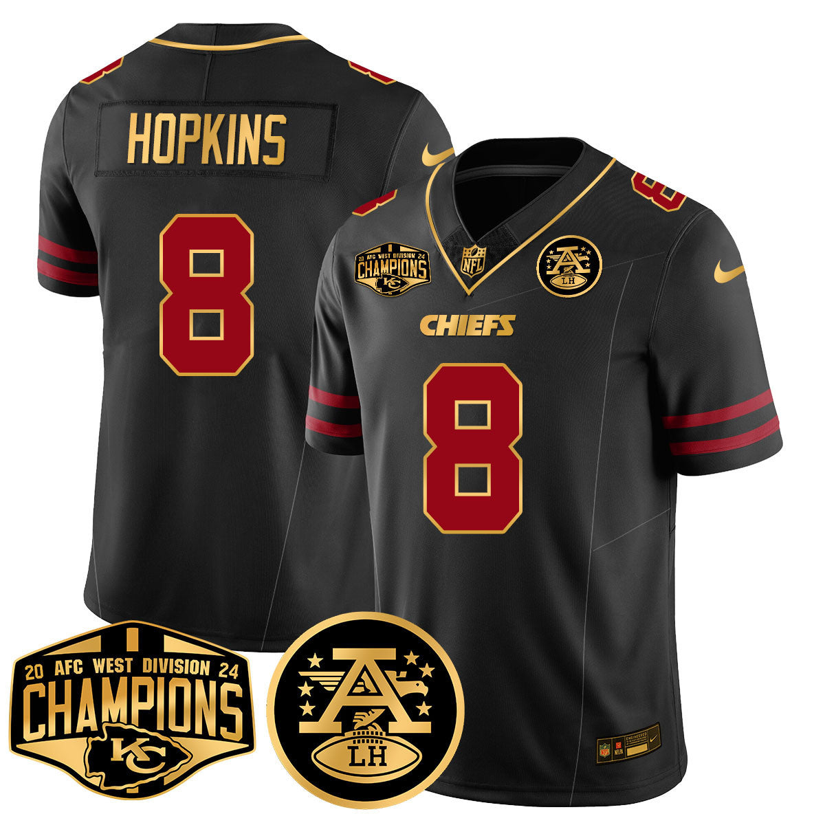 Men's Chiefs 2024 AFC West Champs Jersey - All Stitched