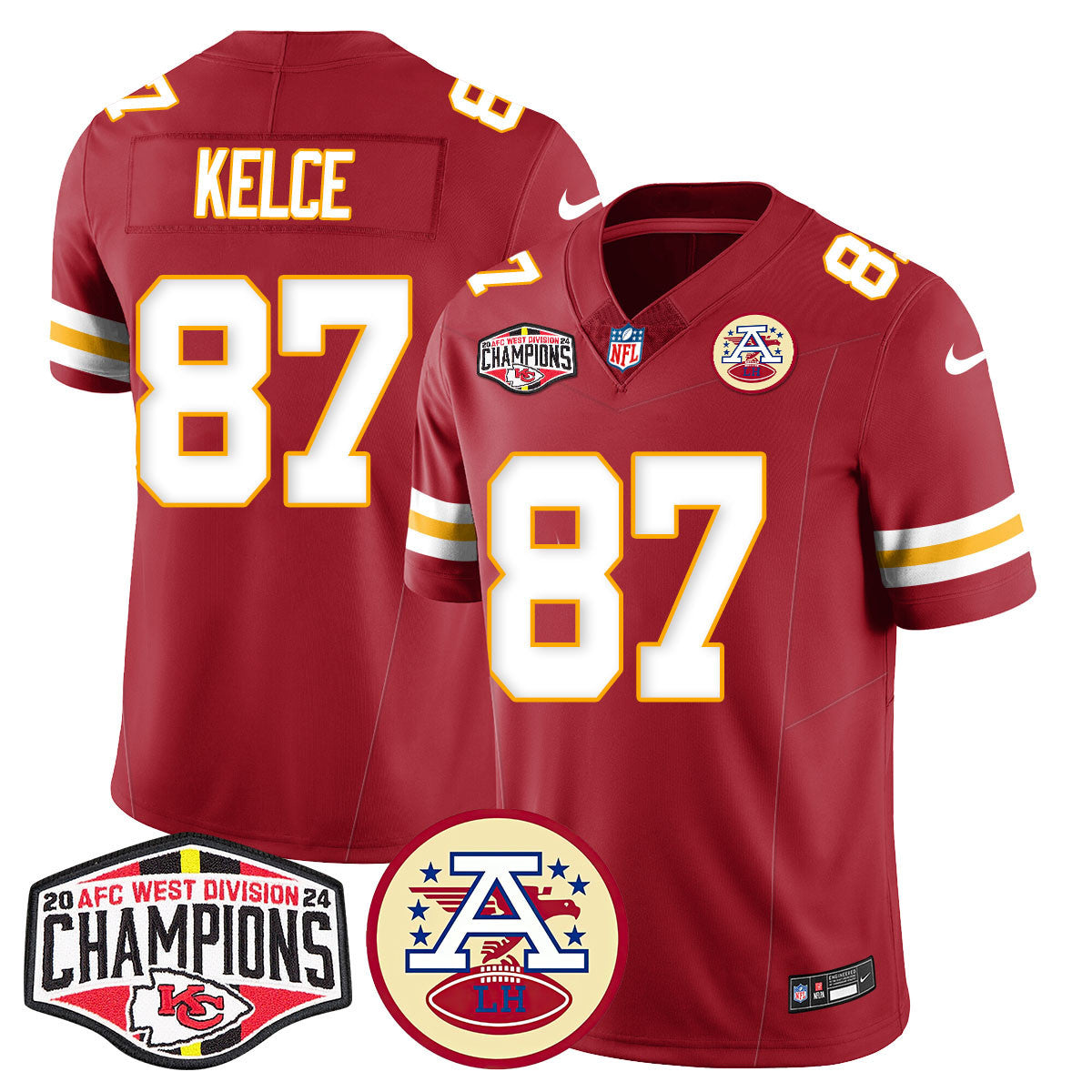 Men's Chiefs 2024 AFC West Champs Jersey - All Stitched