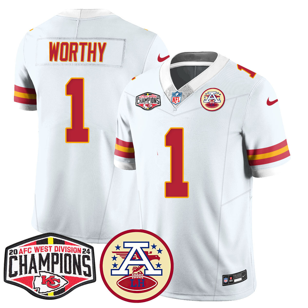 Men's Chiefs 2024 AFC West Champs Jersey - All Stitched