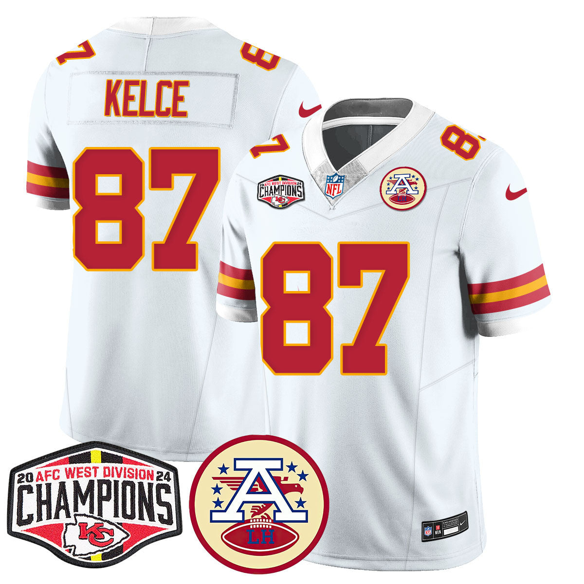 Men's Chiefs 2024 AFC West Champs Jersey - All Stitched