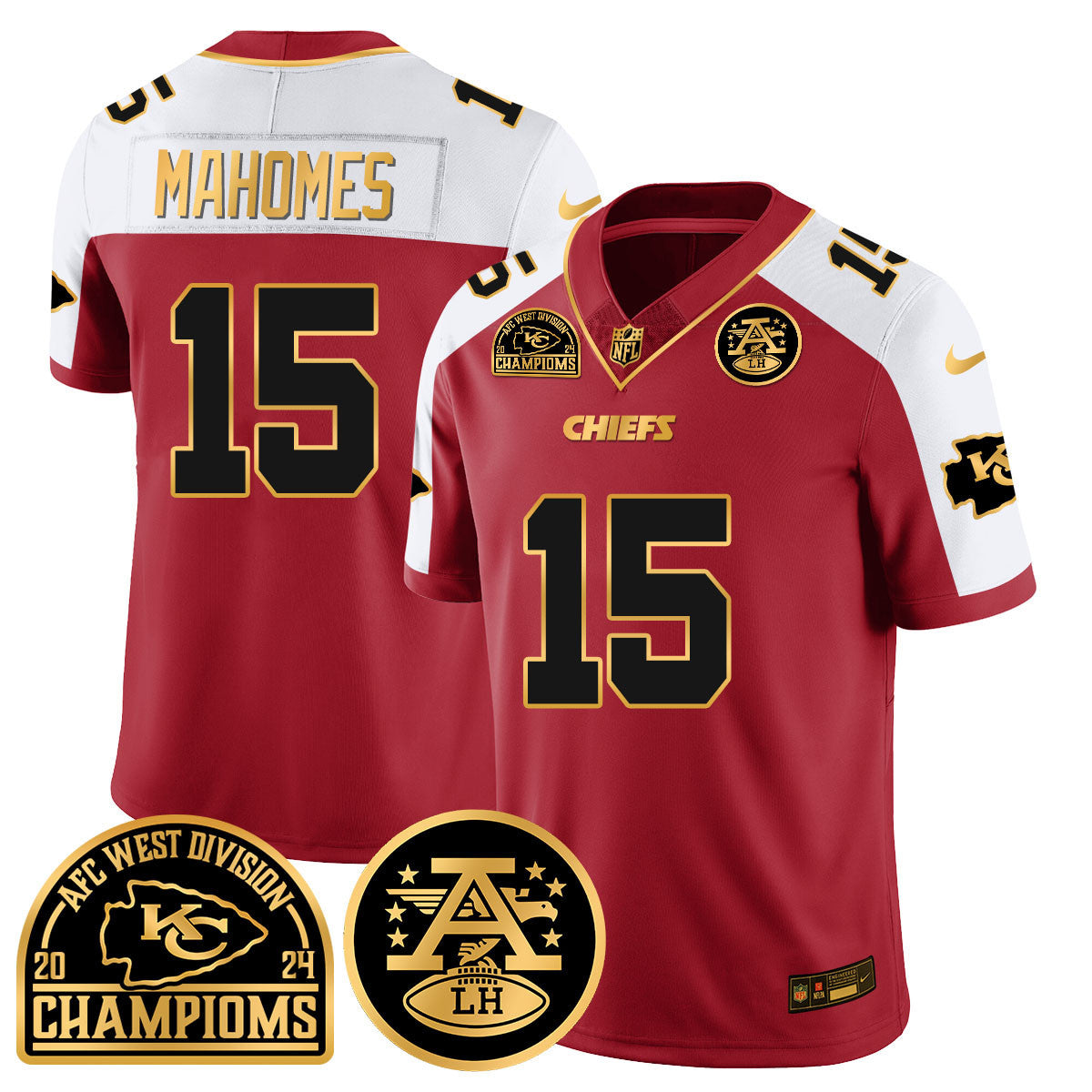 Men's Chiefs 2024 AFC West Champs Jersey - All Stitched