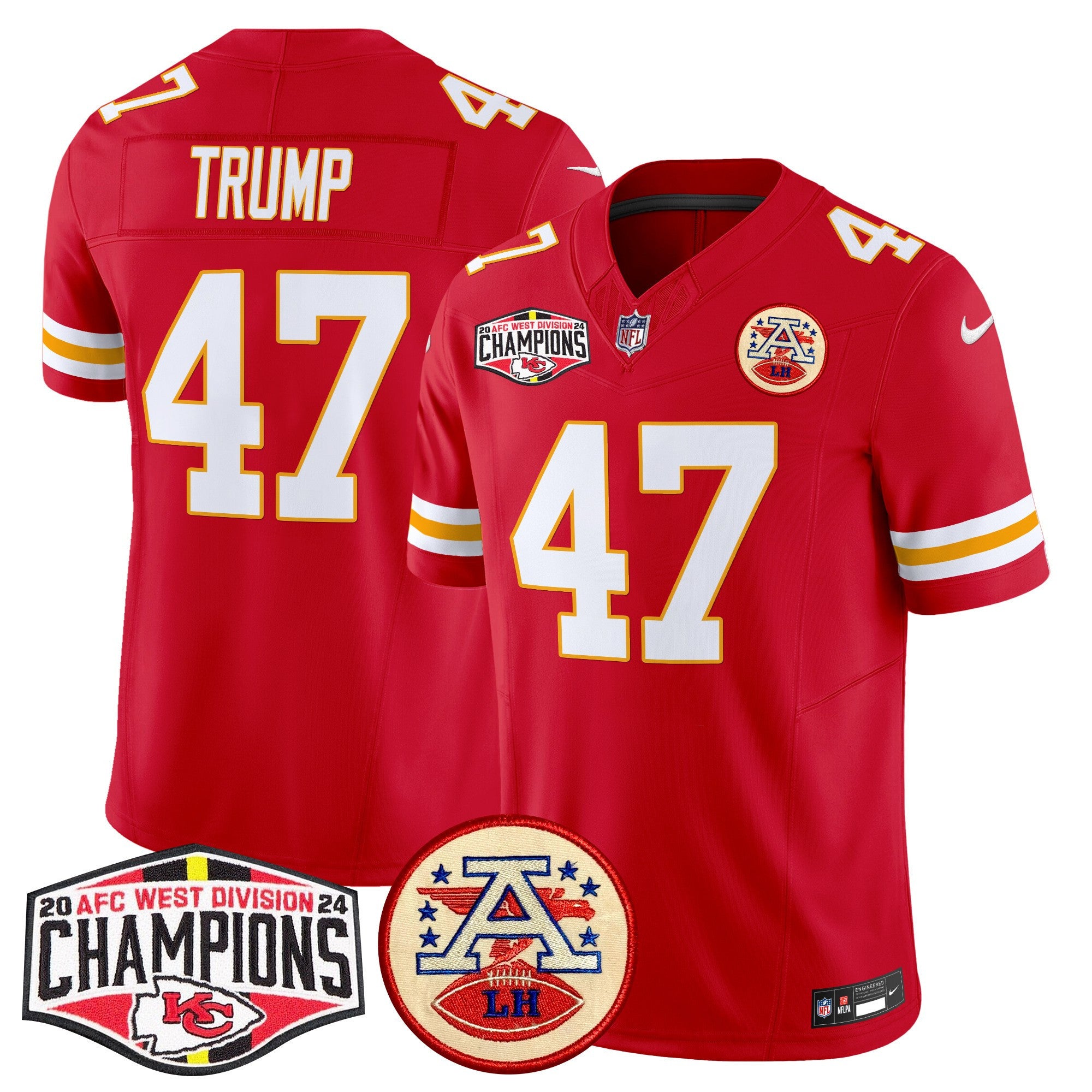 Men's Chiefs 2024 AFC West Division Champions Patch Vapor Limited Jersey - All Stitched