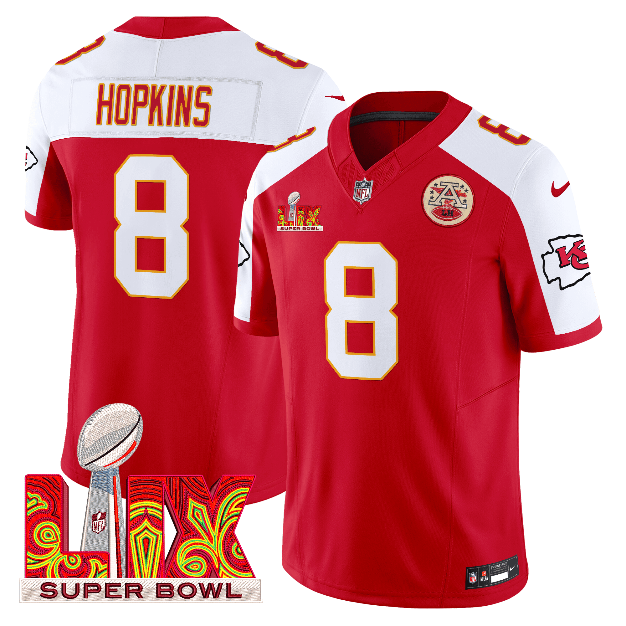 Men's Chiefs Super Bowl LIX Patch Vapor Limited Jersey - All Stitched