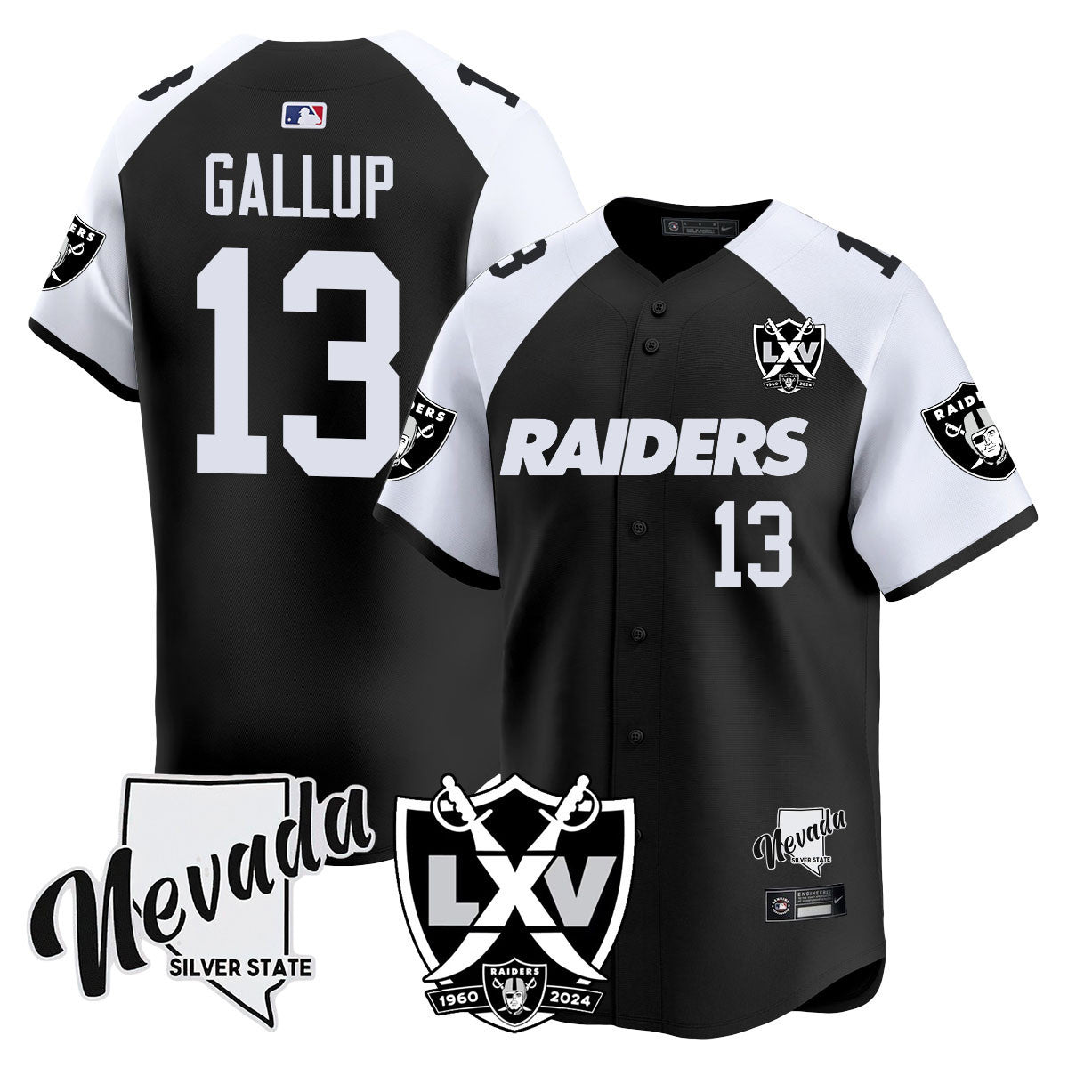 Men's Raiders 2024 Baseball Limited Jersey - 65th Anniversary - All Stitched
