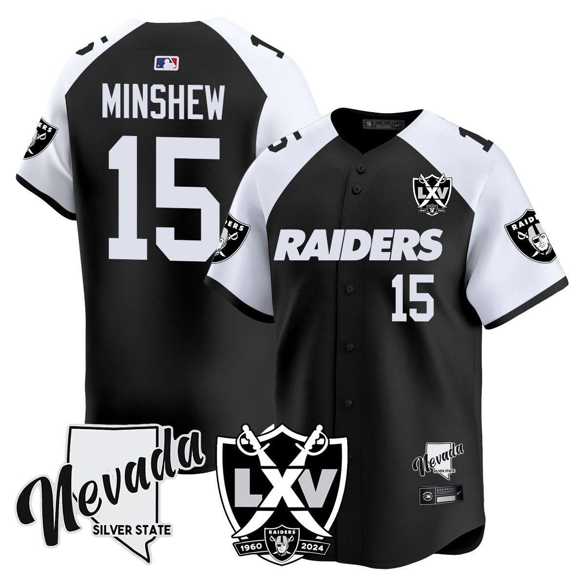 Men's Raiders 2024 Baseball Limited Jersey - 65th Anniversary - All Stitched