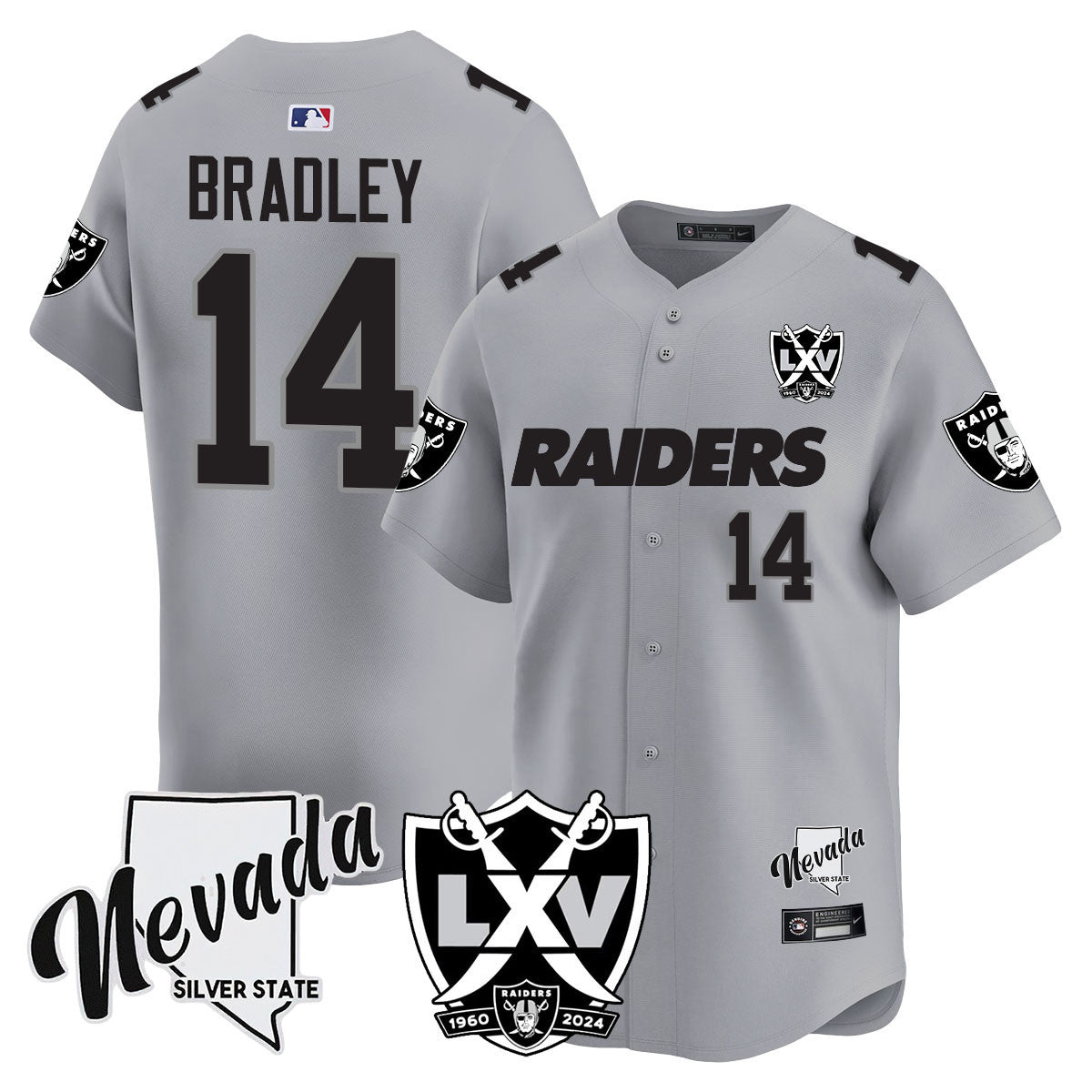 Men's Raiders 2024 Baseball Limited Jersey - 65th Anniversary - All Stitched