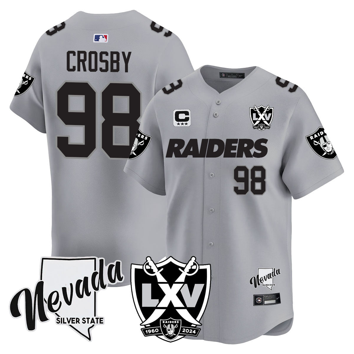 Men's Raiders 2024 Baseball Limited Jersey - 65th Anniversary - All Stitched