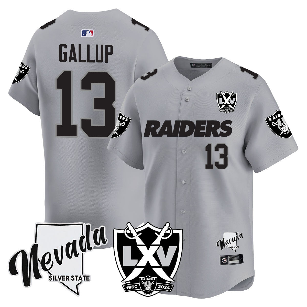 Men's Raiders 2024 Baseball Limited Jersey - 65th Anniversary - All Stitched