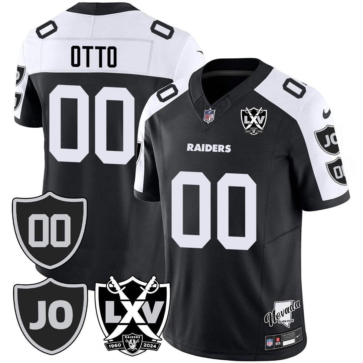 Custom Gender/Name Raiders Vapor Limited Jersey - All Stitched - Honor Jim Otto