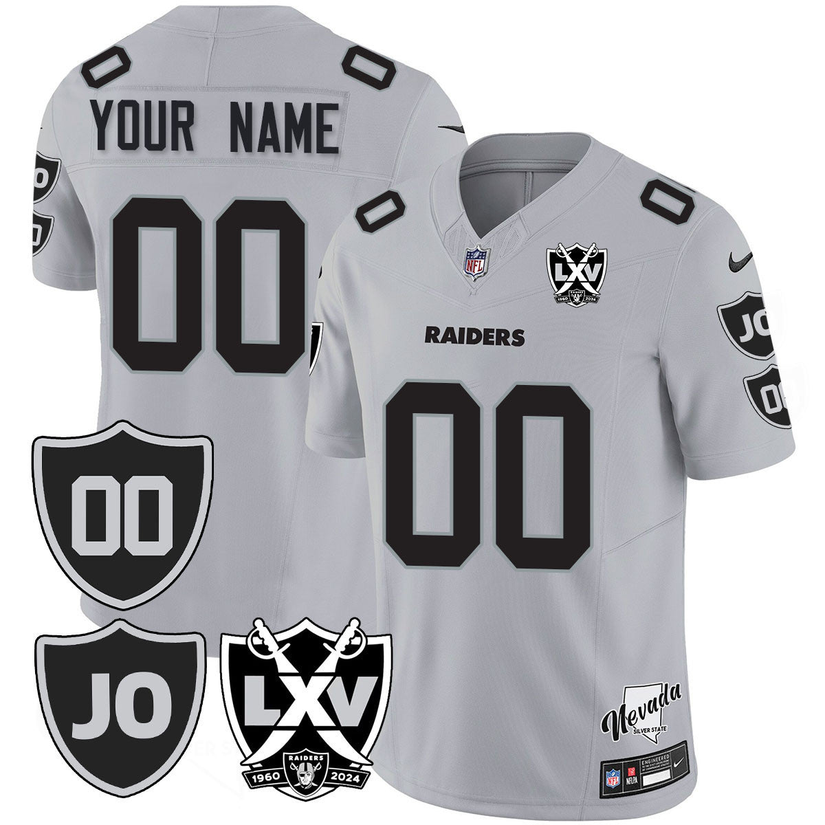 Custom Gender/Name Raiders Vapor Limited Jersey - All Stitched - Honor Jim Otto
