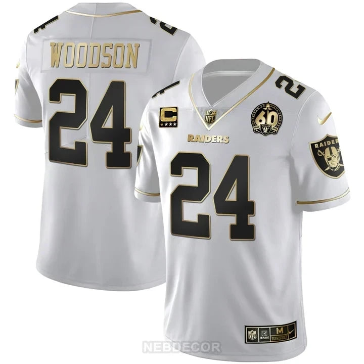 MEN'S RAIDERS 60TH SEASON PATCH GOLD & SPLIT JERSEY - ALL STITCHED