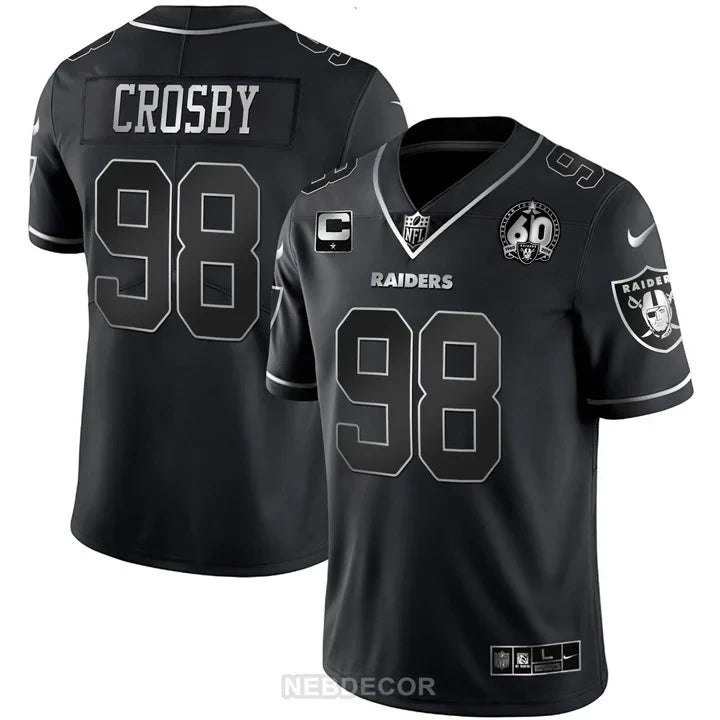MEN'S RAIDERS 60TH SEASON PATCH GOLD & SPLIT JERSEY - ALL STITCHED