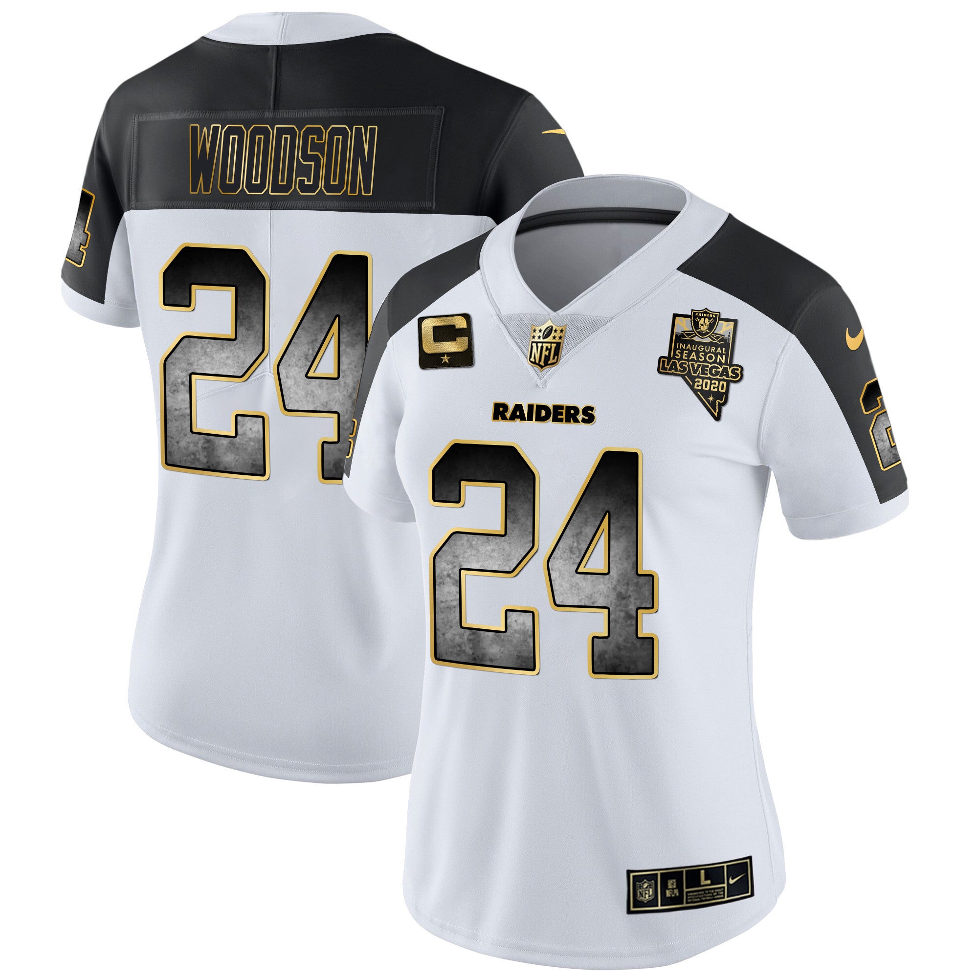 Women's Raiders Gold Arch Smoke Vapor Jersey - All Stitched