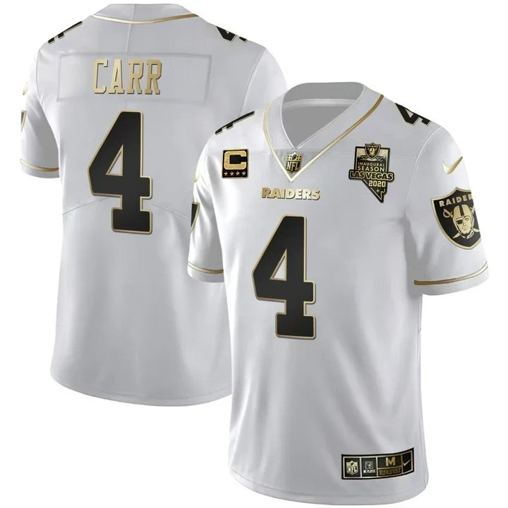 MEN'S LAS VEGAS RAIDERS INAUGURAL SEASON PATCH SPLIT GOLD JERSEY - ALL STITCHED