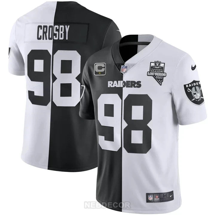 MEN'S LAS VEGAS RAIDERS INAUGURAL SEASON PATCH SPLIT GOLD JERSEY - ALL STITCHED
