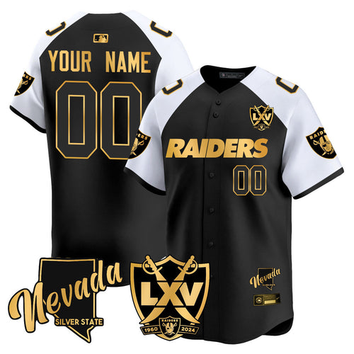Custom Name/Gender Raiders 2024 Baseball Limited Gold Jersey - 65th Anniversary - All Stitched